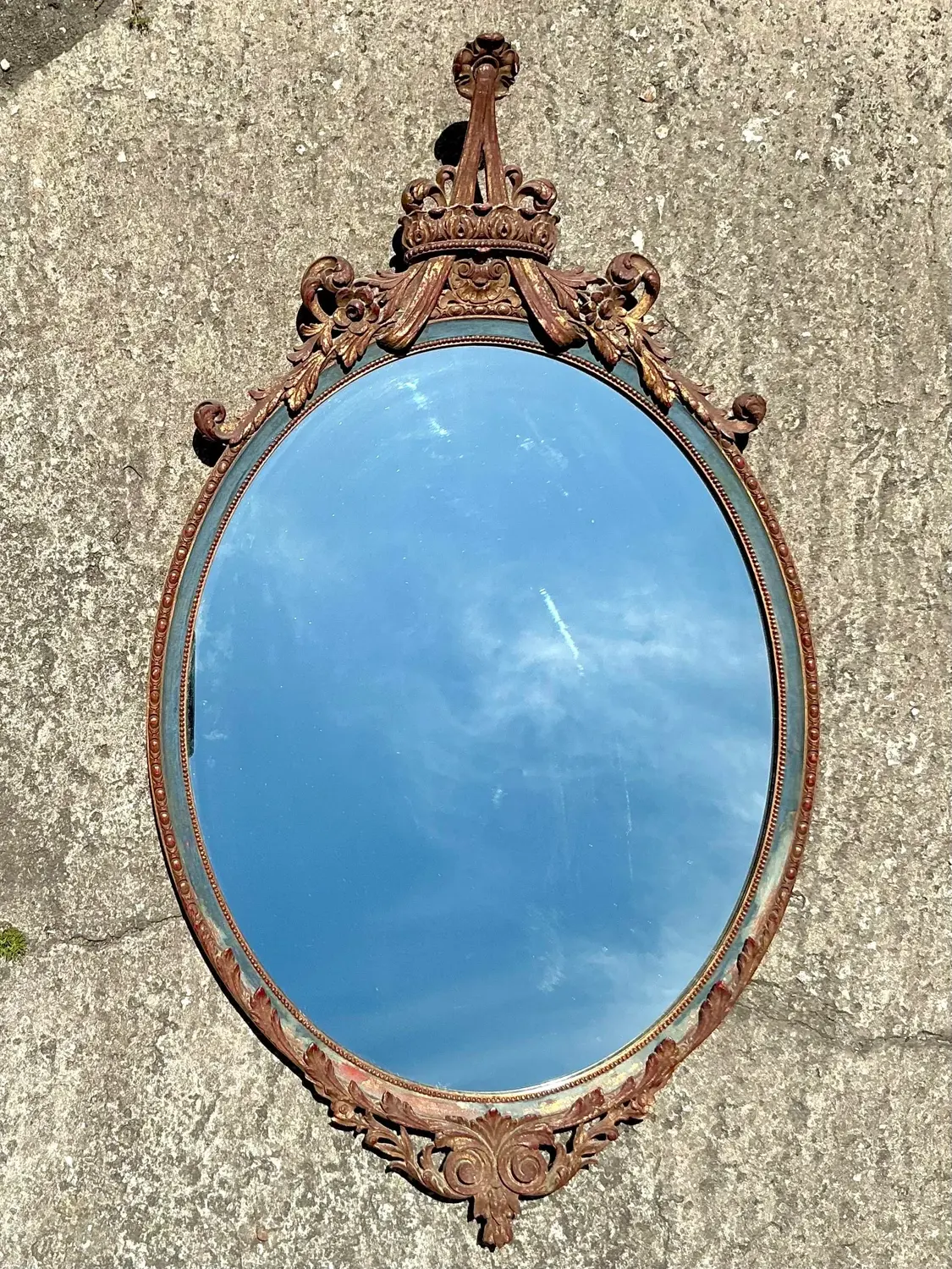 Vintage Regency Gilt Tipped Swag Mirror - Detail view