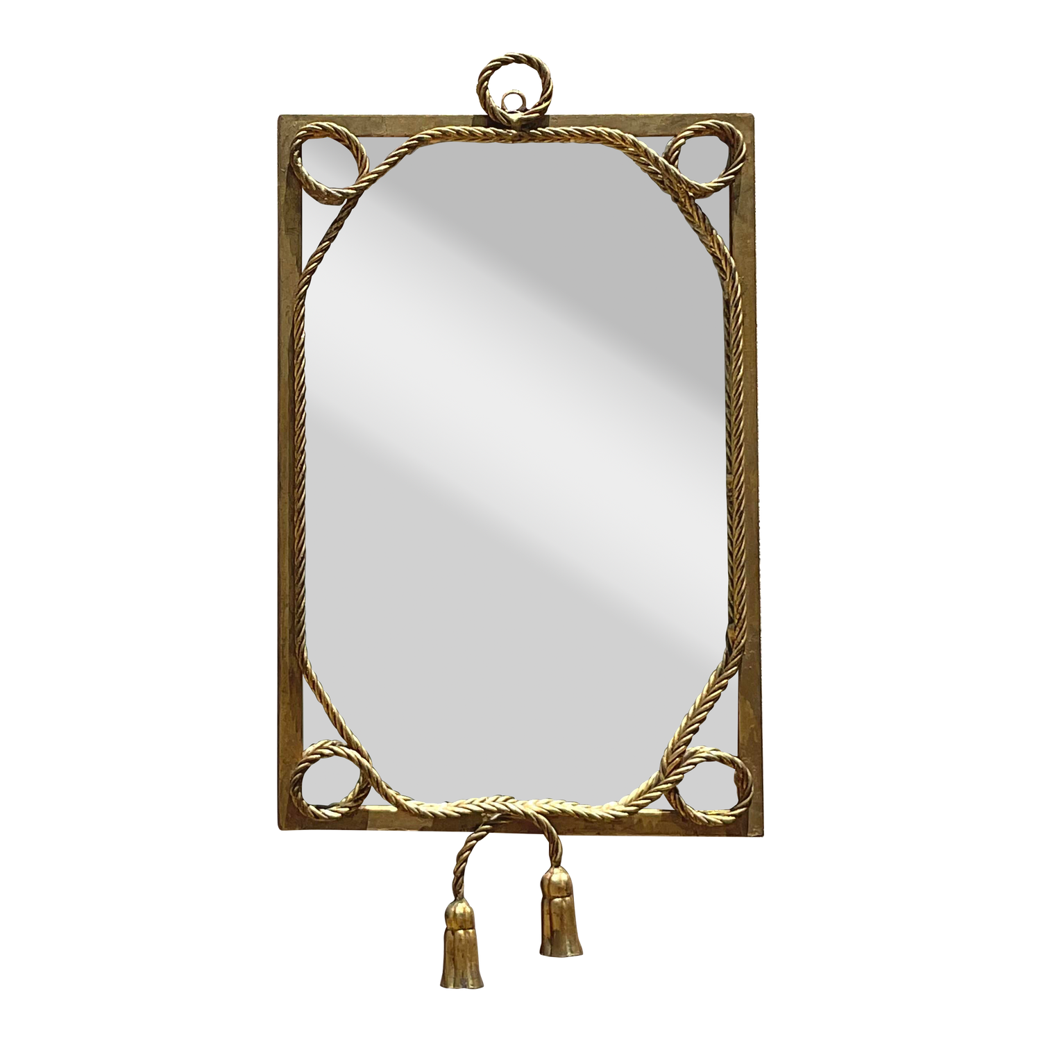 Vintage Regency Gilt Twisted Rope and Tassel Mirror