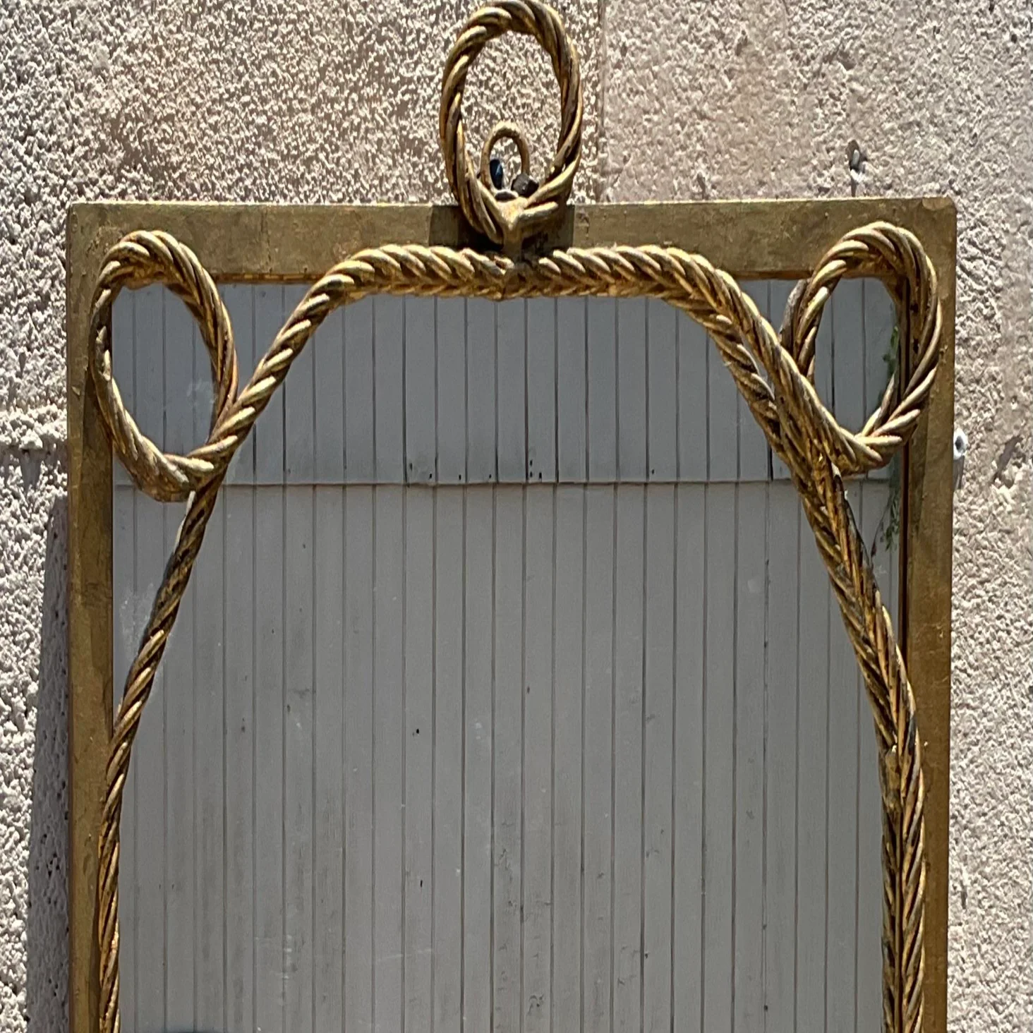 Vintage Regency Gilt Twisted Rope and Tassel Mirror - Side view