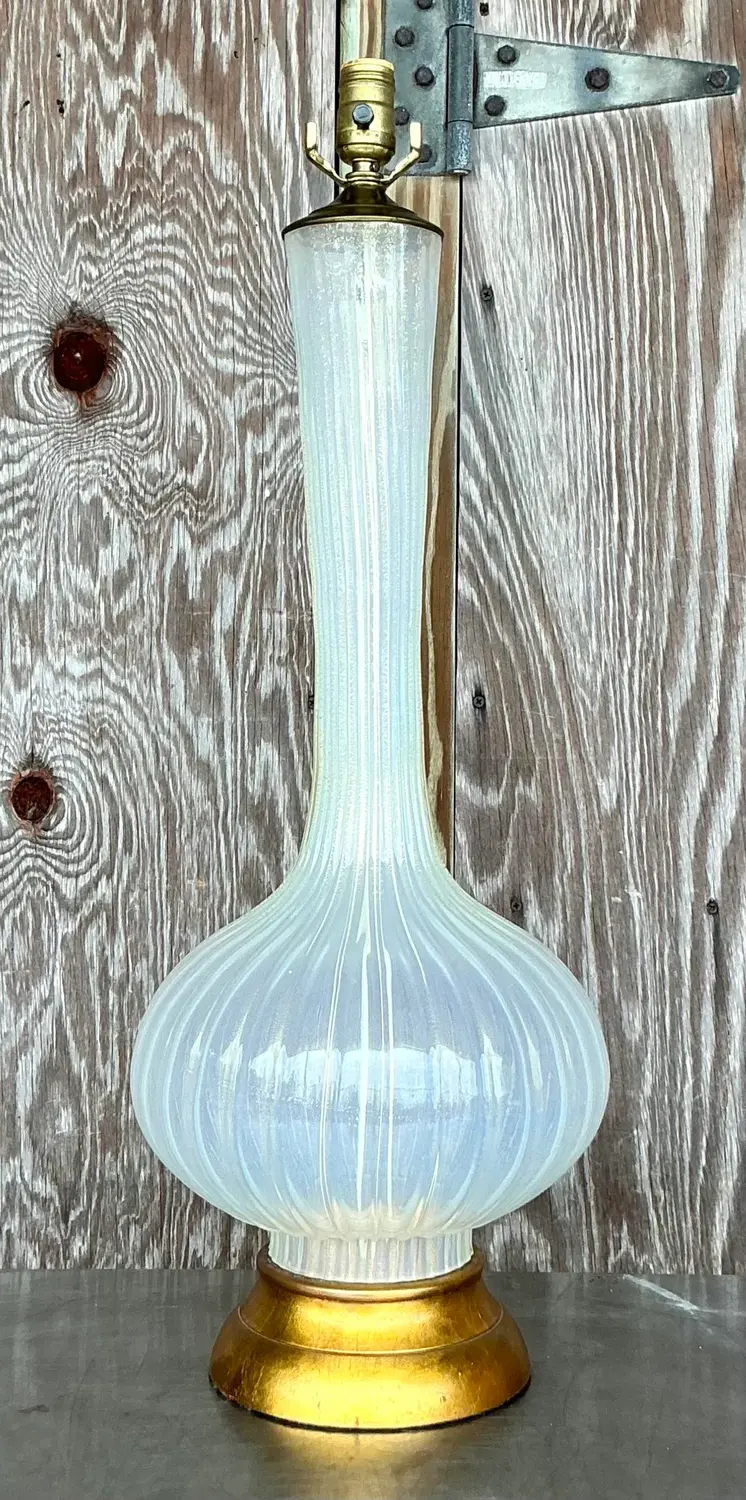 Vintage Regency Glass Lamp After Murano - Detail view