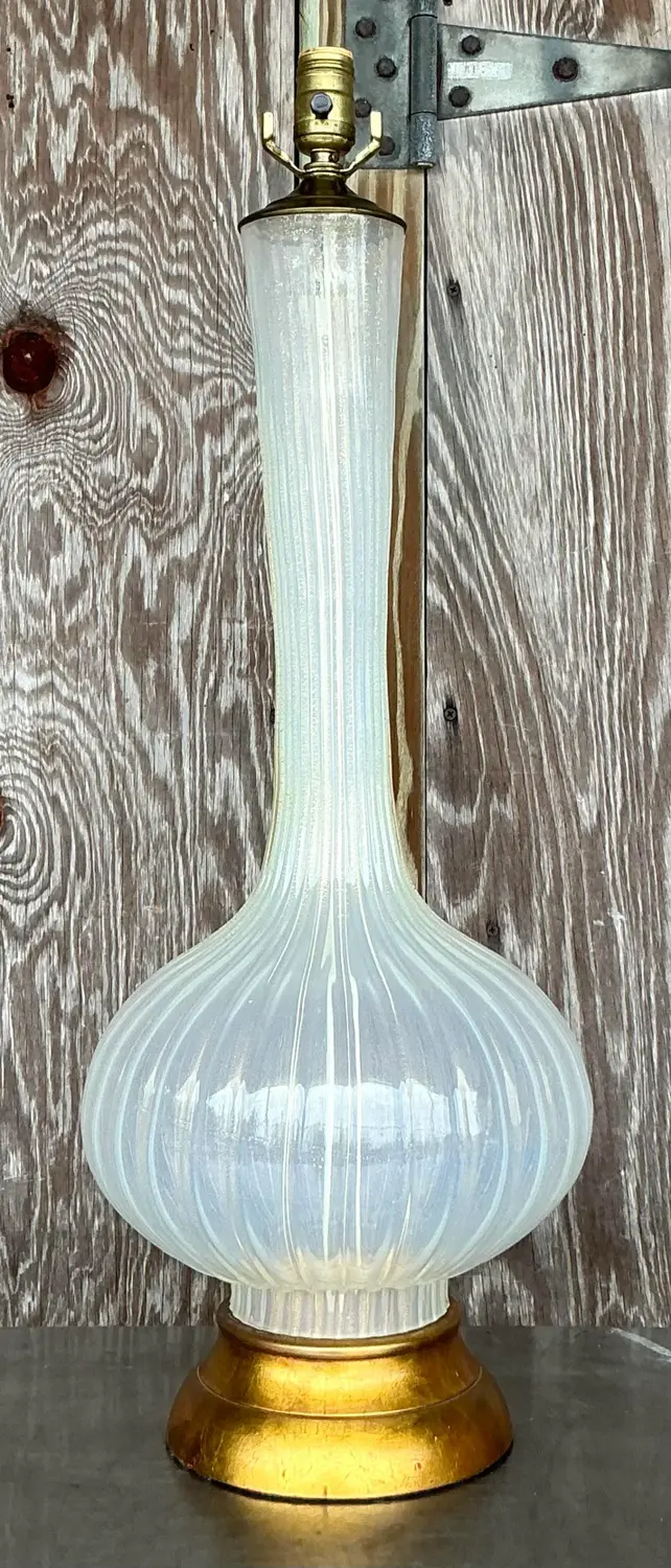 Vintage Regency Glass Lamp After Murano - Back view