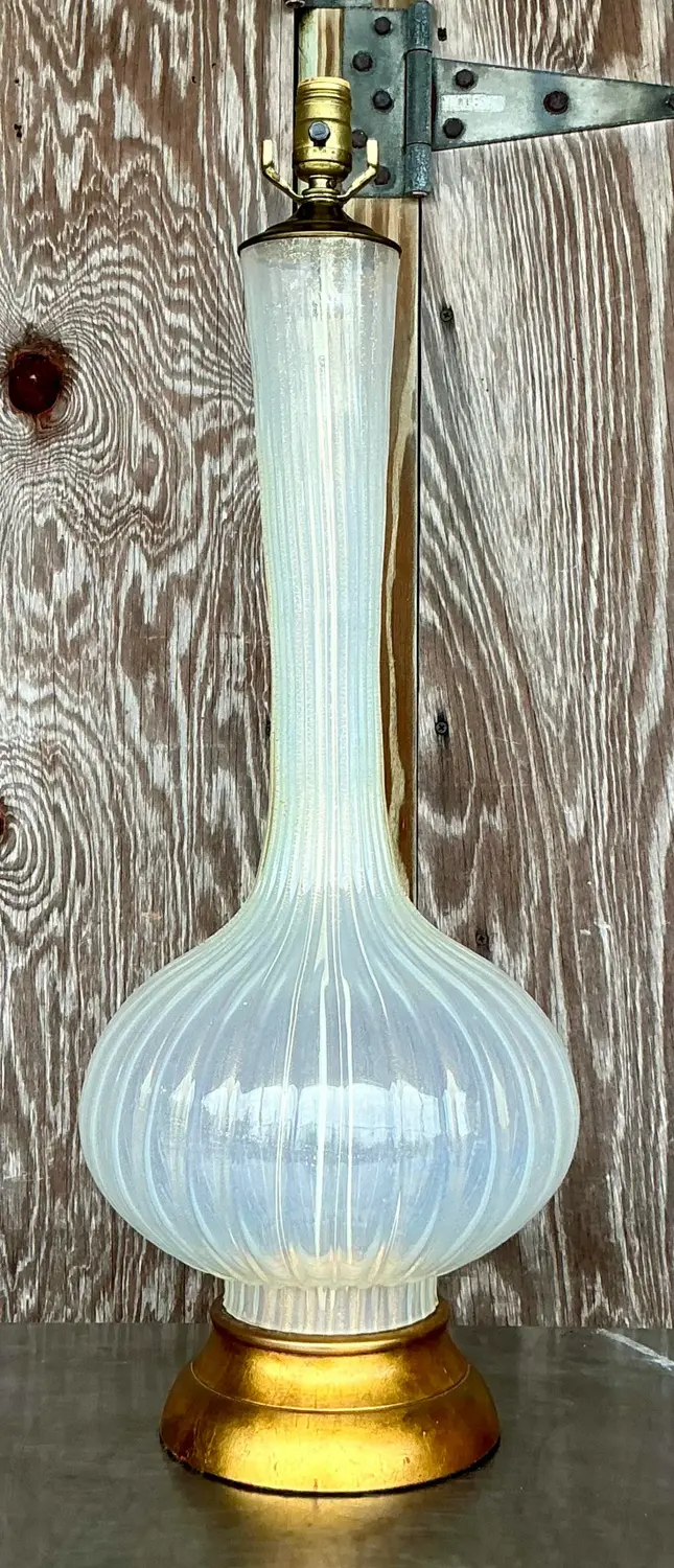 Vintage Regency Glass Lamp After Murano - Top view