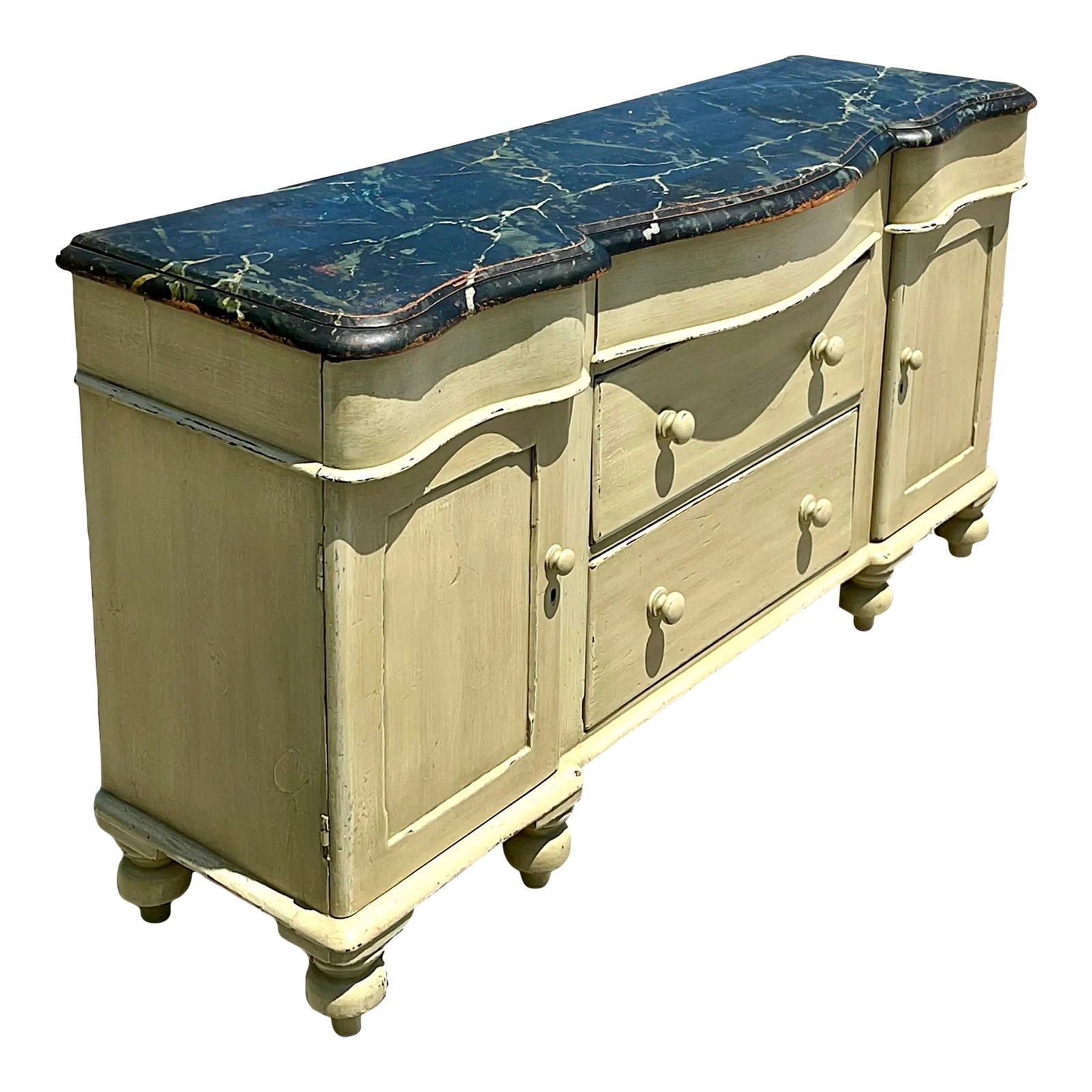 Vintage Regency Hand Painted Credenza