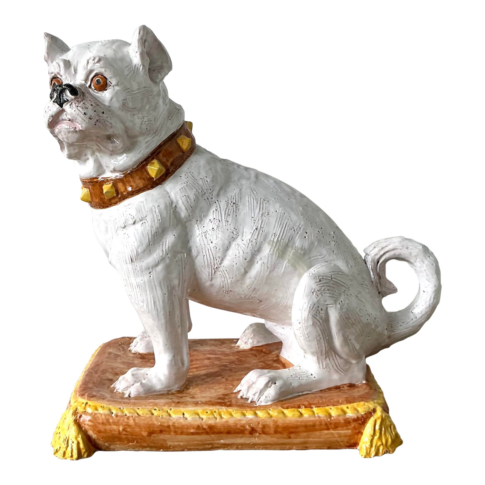 Vintage Regency Italian Glazed Ceramic Dog