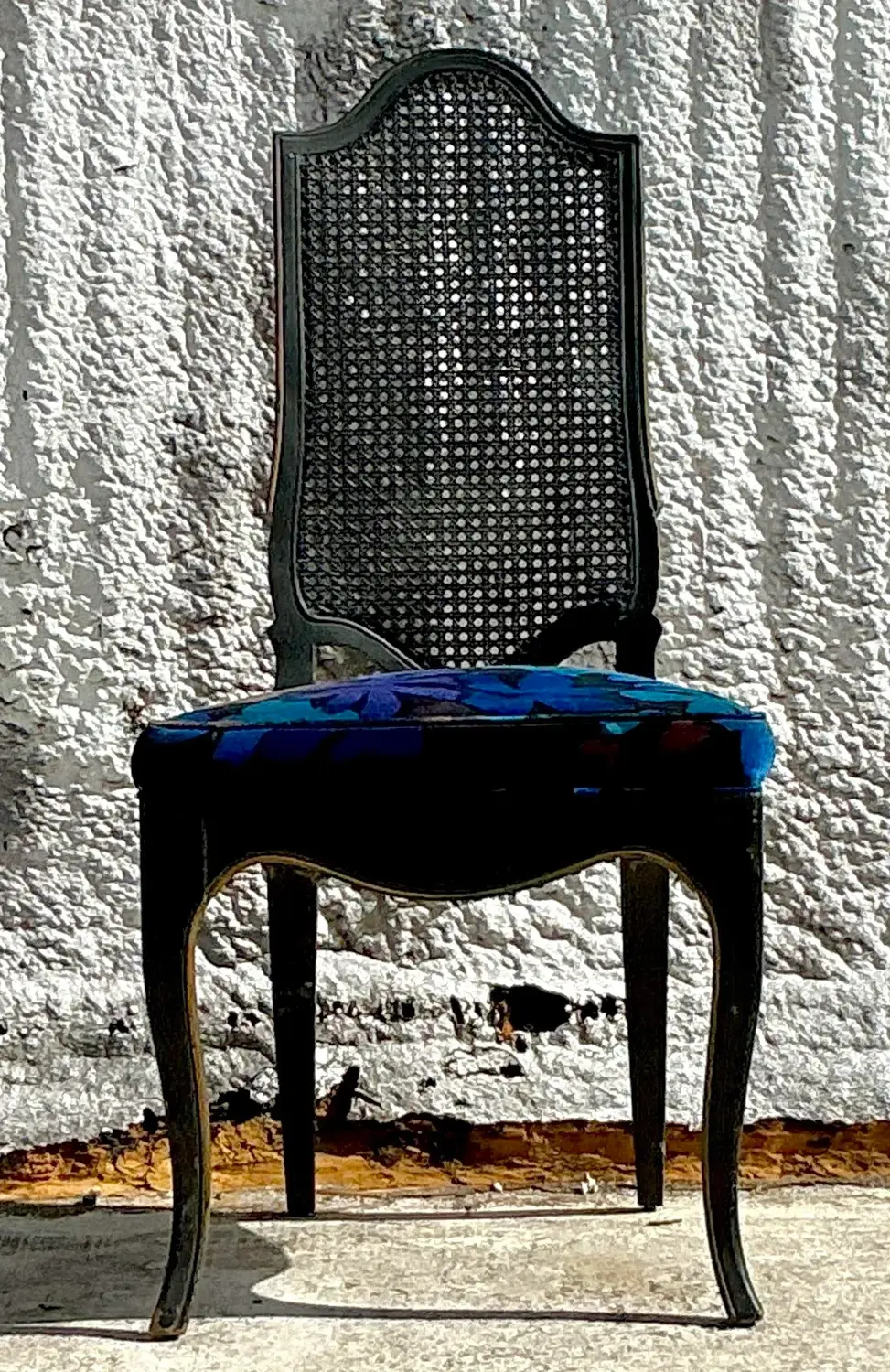 Vintage Regency Jack Lenor Larsen Cane Chair - Top view