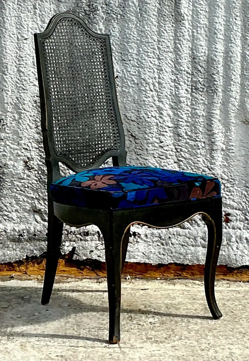 Vintage Regency Jack Lenor Larsen Cane Chair - Detail view