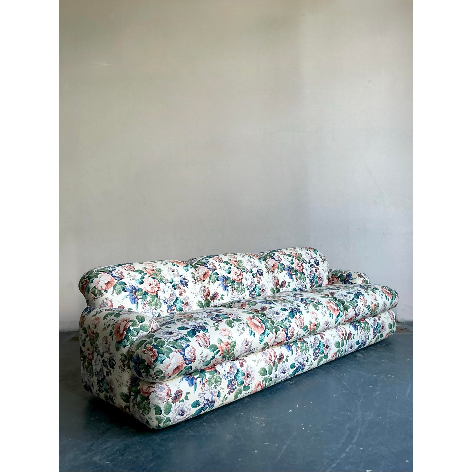 Vintage Regency Judith Norman Floral Sofa - Detail view