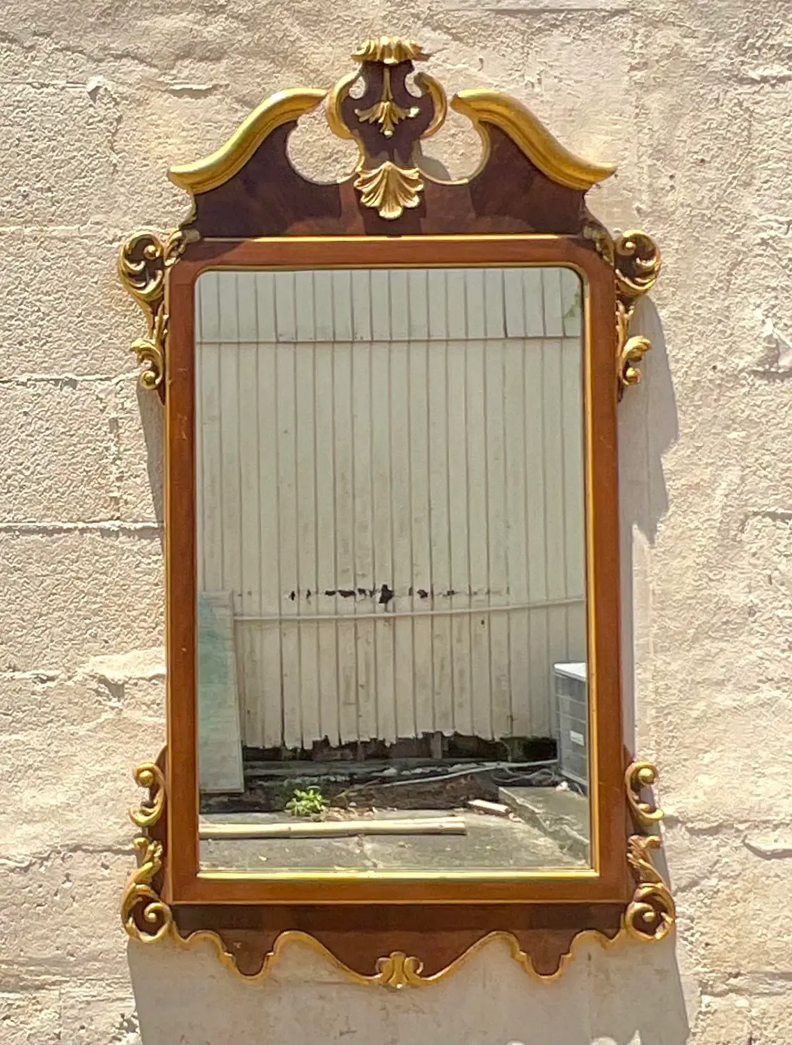 Vintage Regency LaBarge Gilt Tipped Mirror - Top view
