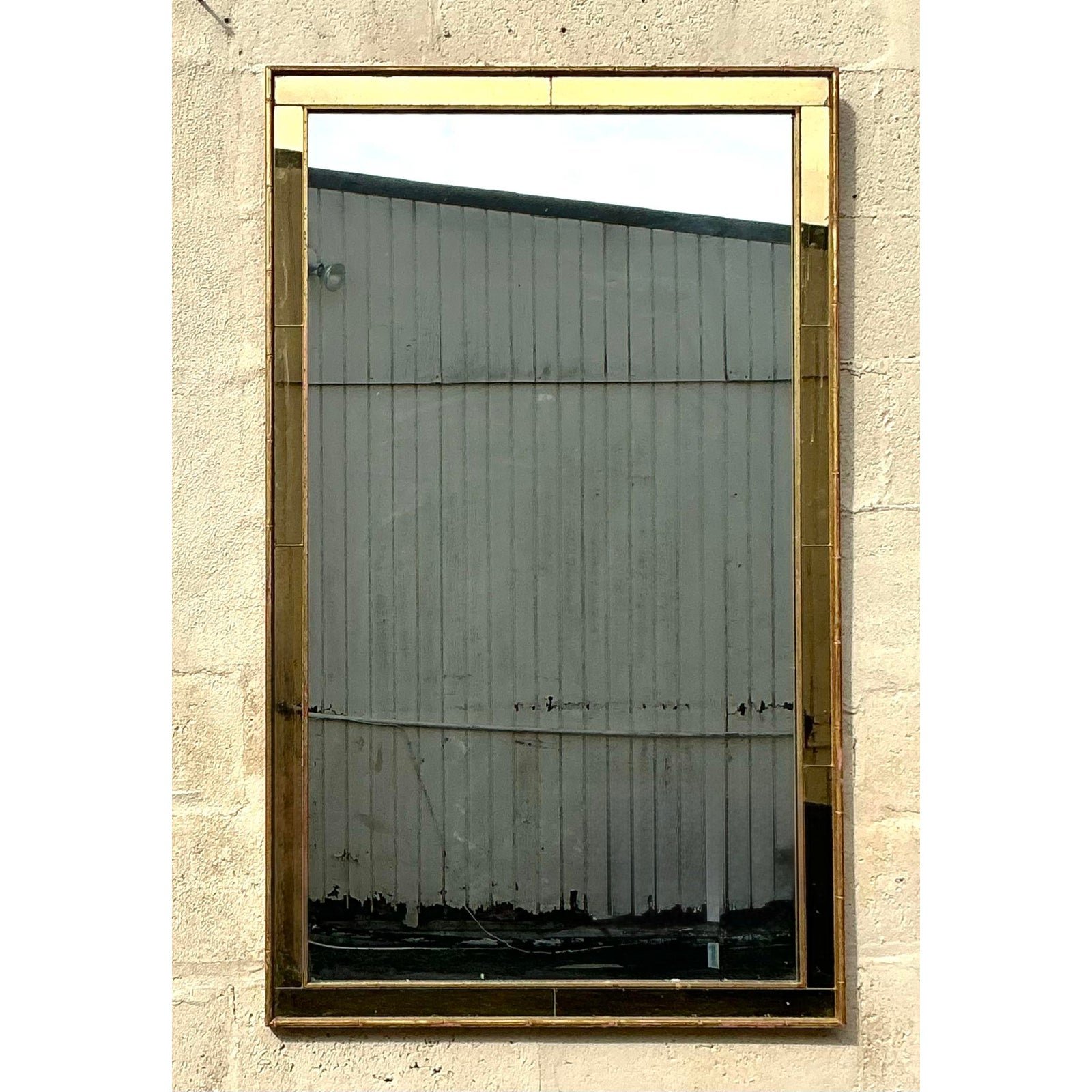 Vintage Regency LaBarge Two Tone Mirror - Top view