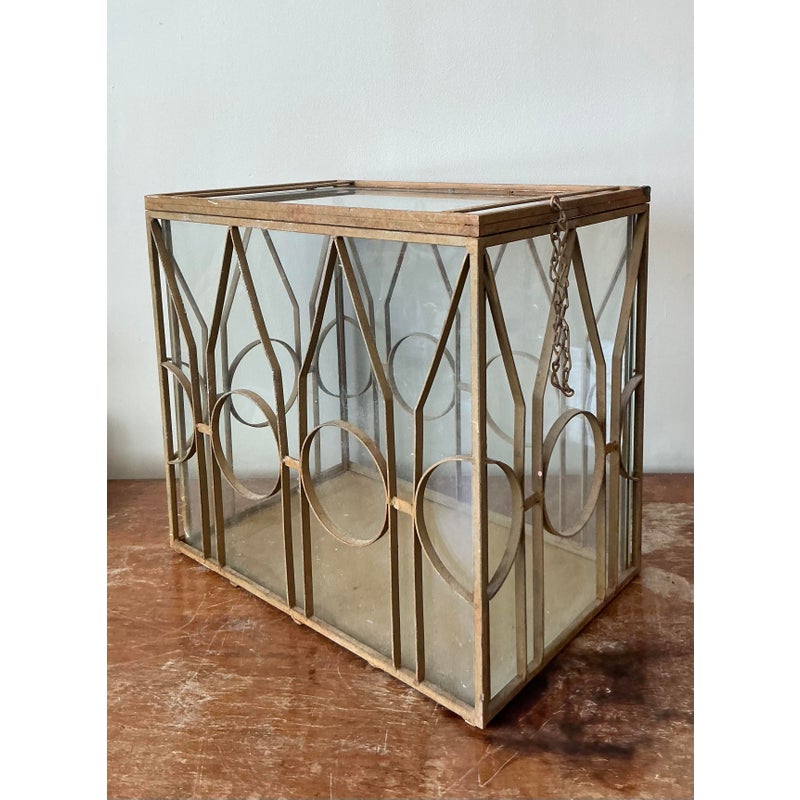 Vintage Regency Large Wrought Iron Terrarium - Top view