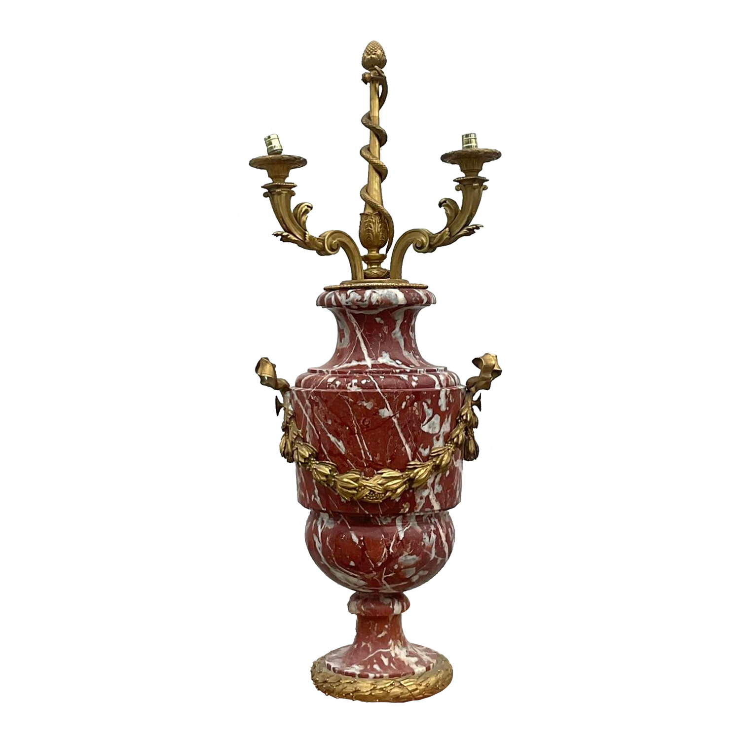 Vintage Regency Marble Palace Urn Floor Lamp - Detail view