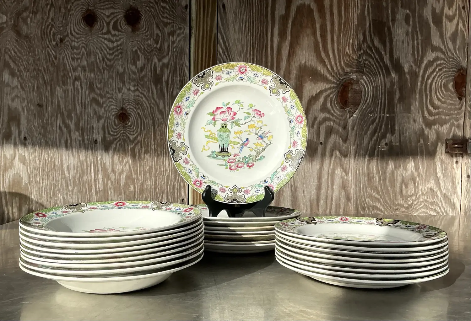 Vintage Regency Masons “Mandarin” English China for 8- 24 Pieces - Side view