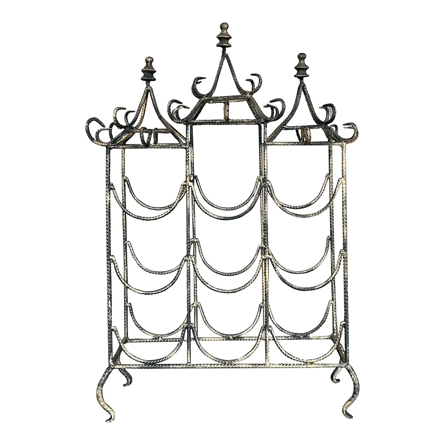 Vintage Regency Metal Pagoda Wine Rack