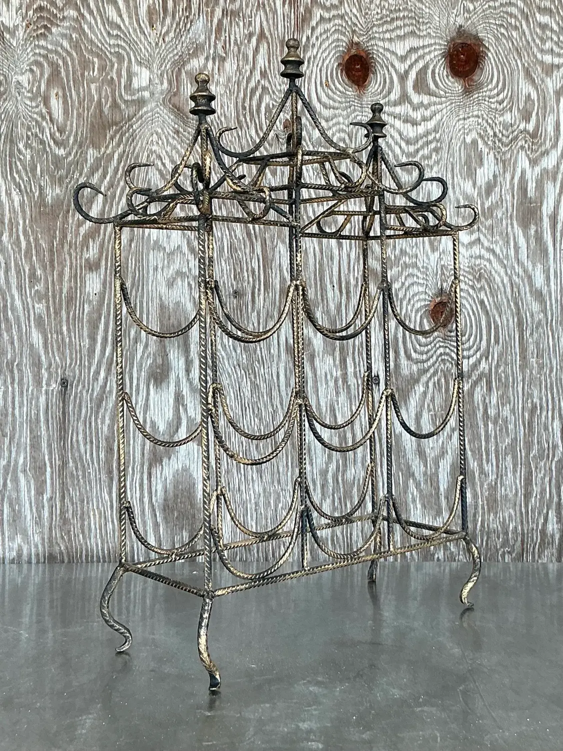 Vintage Regency Metal Pagoda Wine Rack - Top view