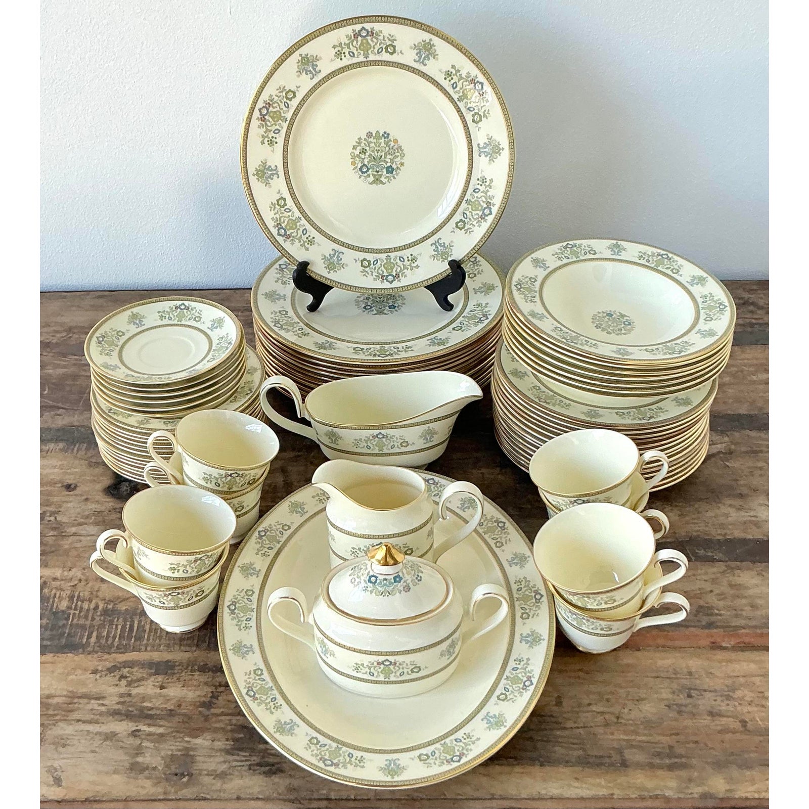 Vintage Regency Minton “Henley” China - Set of 63 - Side view