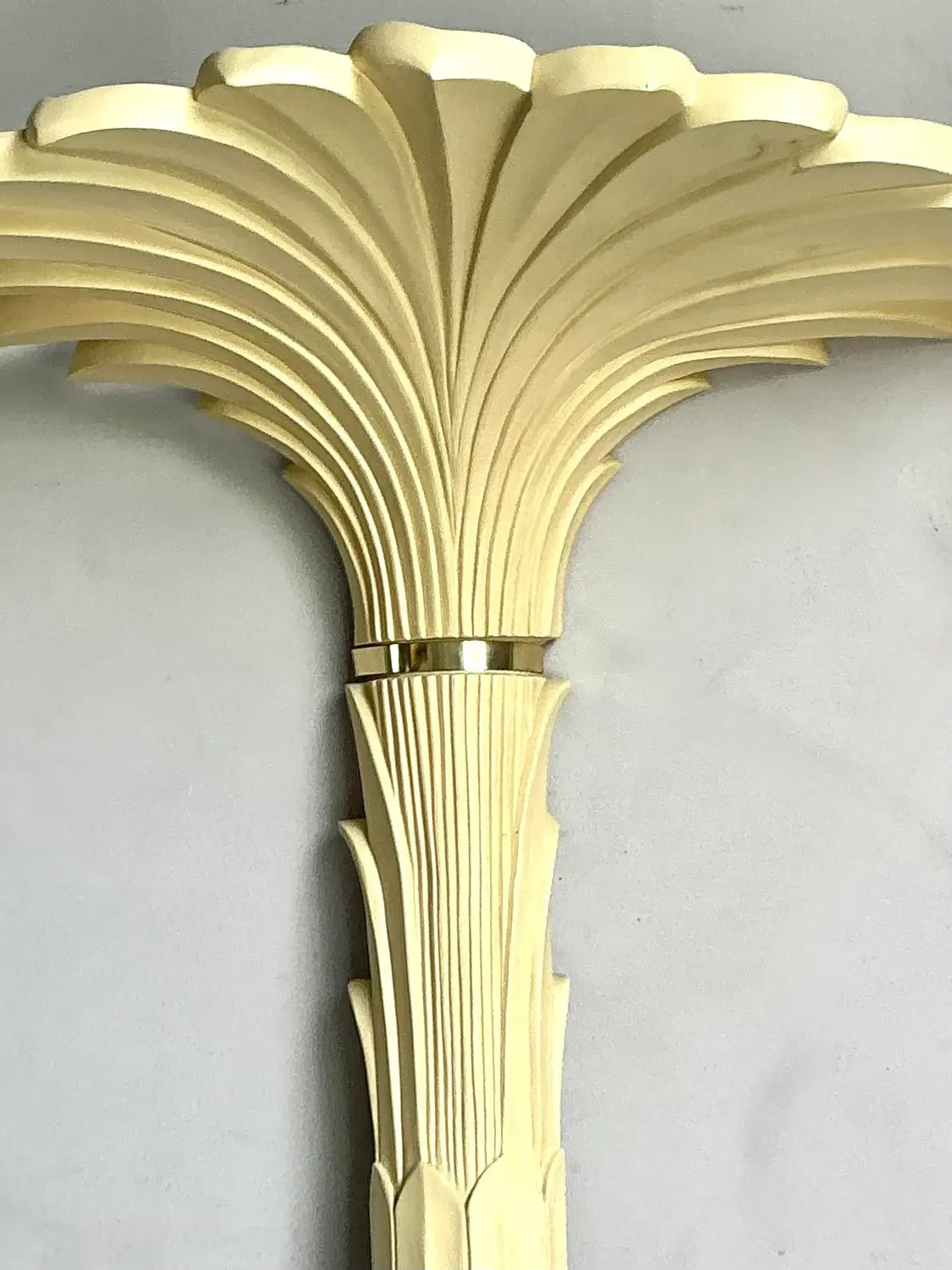 Vintage Regency Molded Resin Palm Torchiere After Serge Roche - Set of 2 - Back view