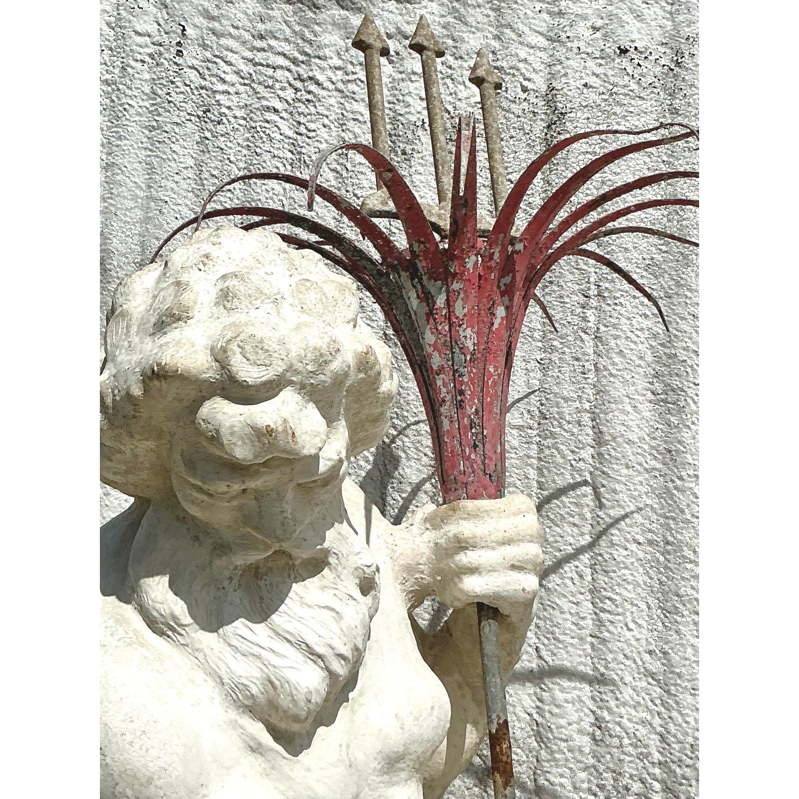 Vintage Regency Monumental Cast Concrete Statue of Neptune - Side view