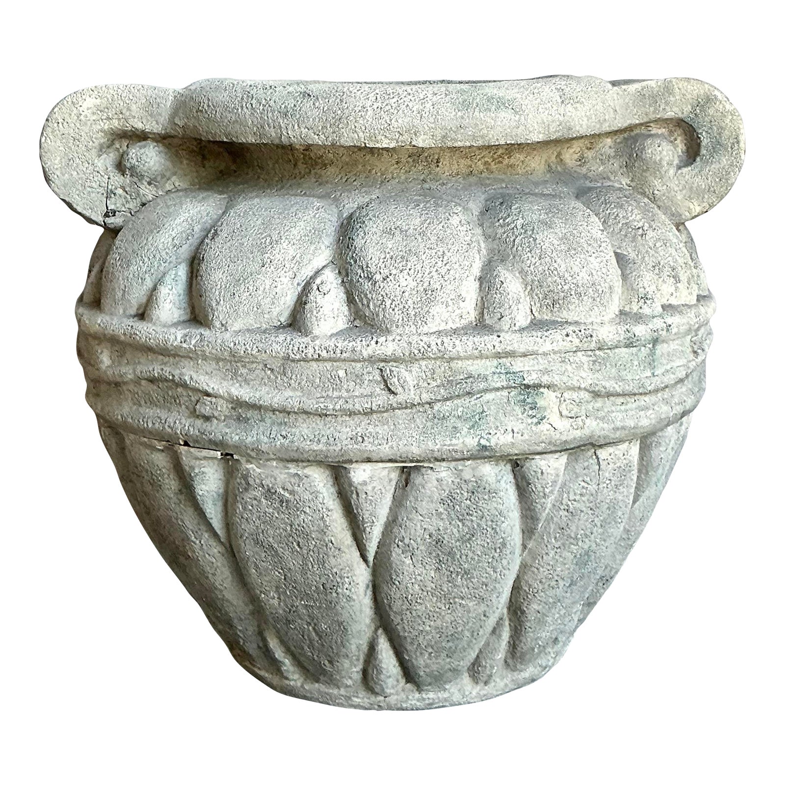  Vintage Regency Monumental Fiberglass Planter - Detail view