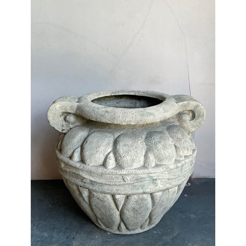 Vintage Regency Monumental Fiberglass Planter - Back view