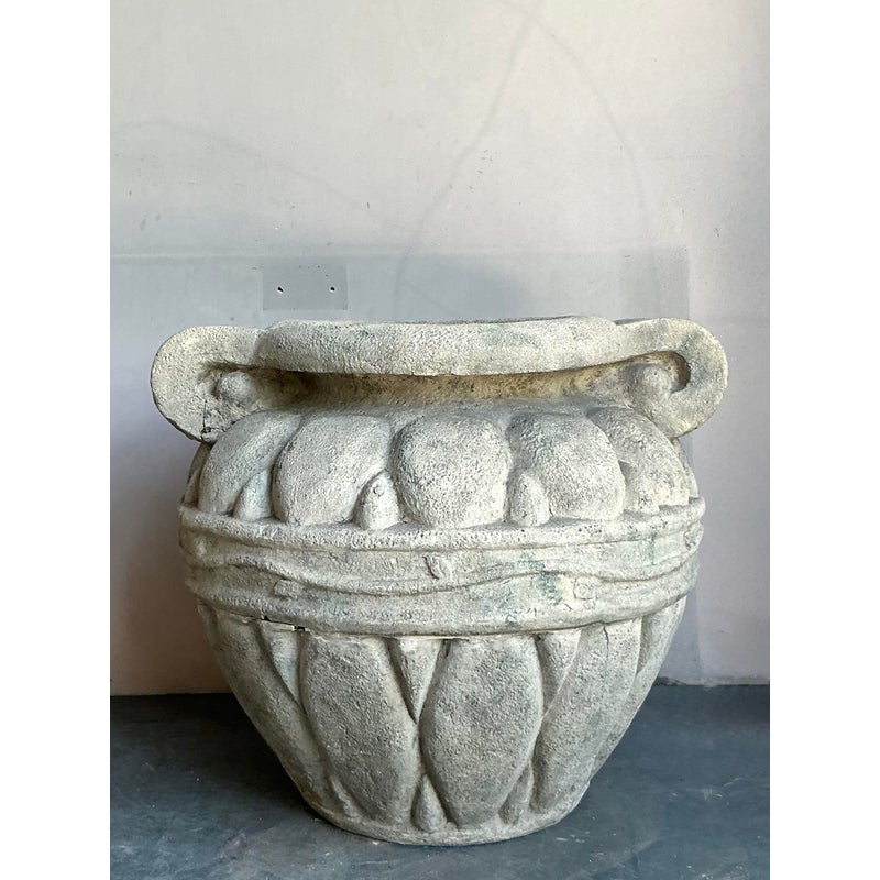  Vintage Regency Monumental Fiberglass Planter - Side view