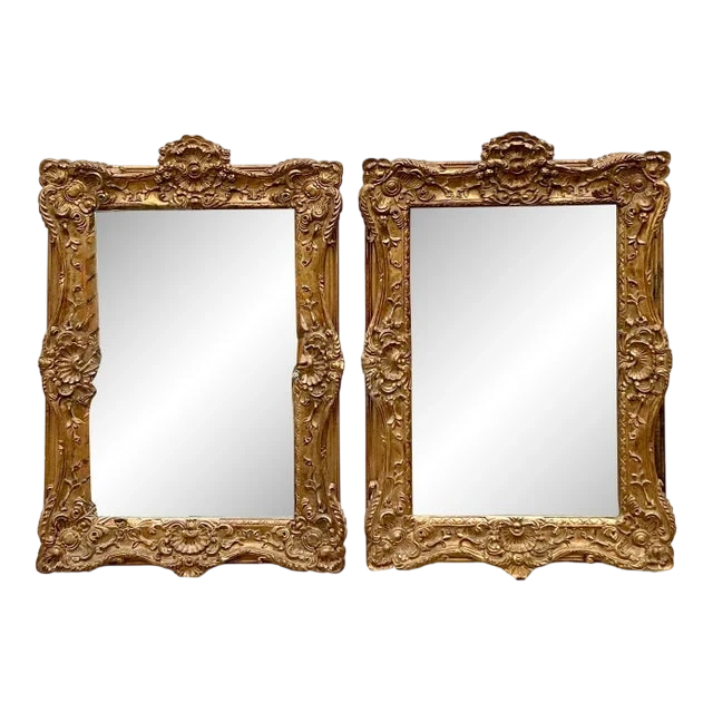 Vintage Regency Monumental Gilt Mirrors - a Pair - Detail view