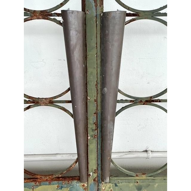 Vintage Regency Monumental Heavily Patinated Iron and Bronze Gates - Set of 2 - Side view
