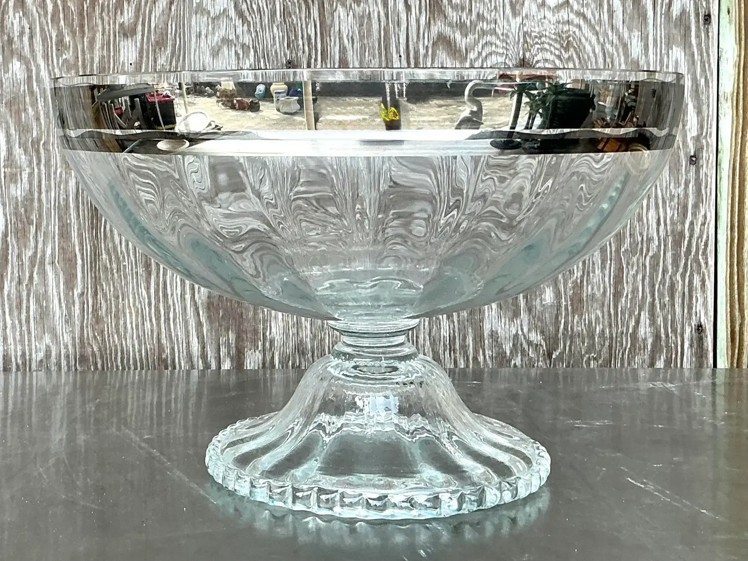 Vintage Regency Monumental Silver Centerpiece Bowl - Back view