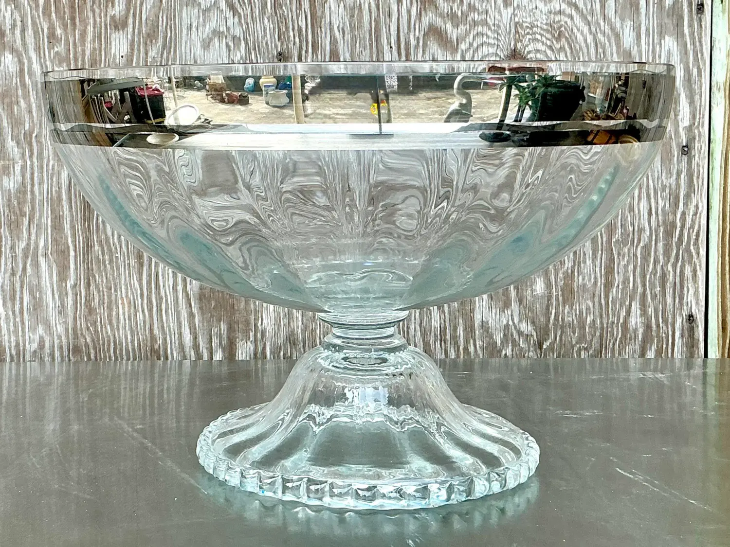 Vintage Regency Monumental Silver Centerpiece Bowl - Side view