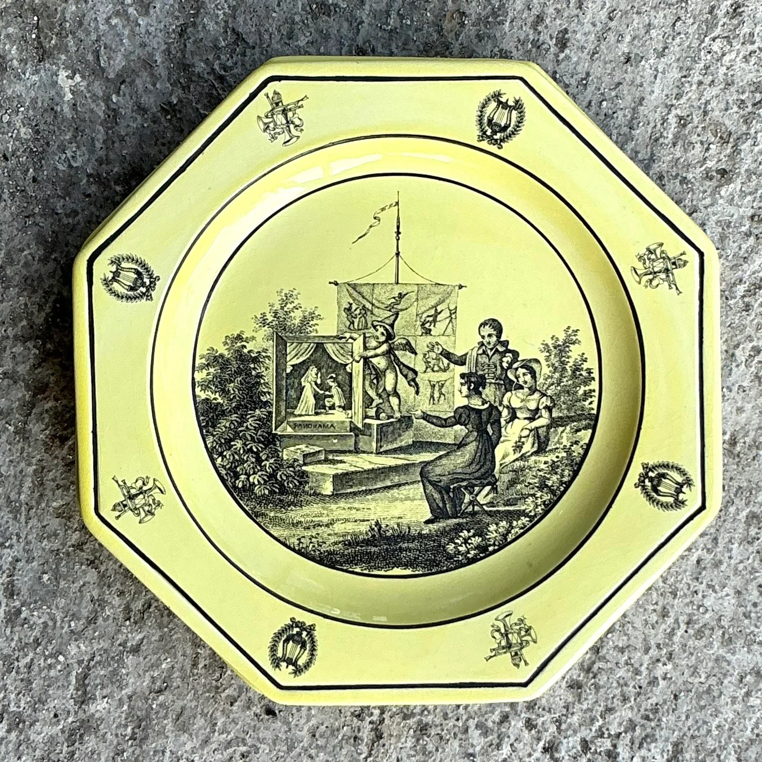 Vintage Regency Mottahedah for Creil Octagon Luncheon Plates - Set of 4 - Back view