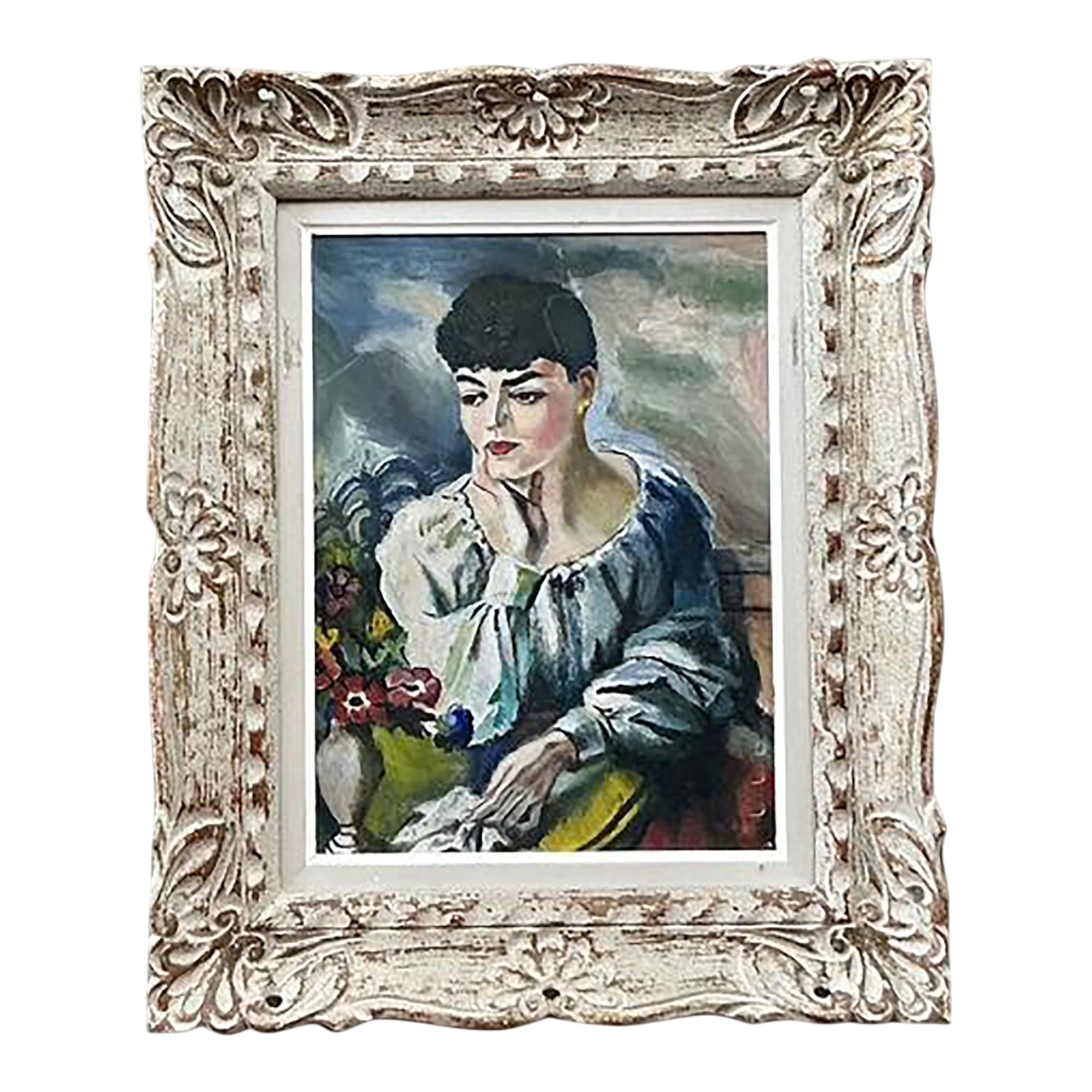 Vintage Regency Original Oil Portrait on Canvas