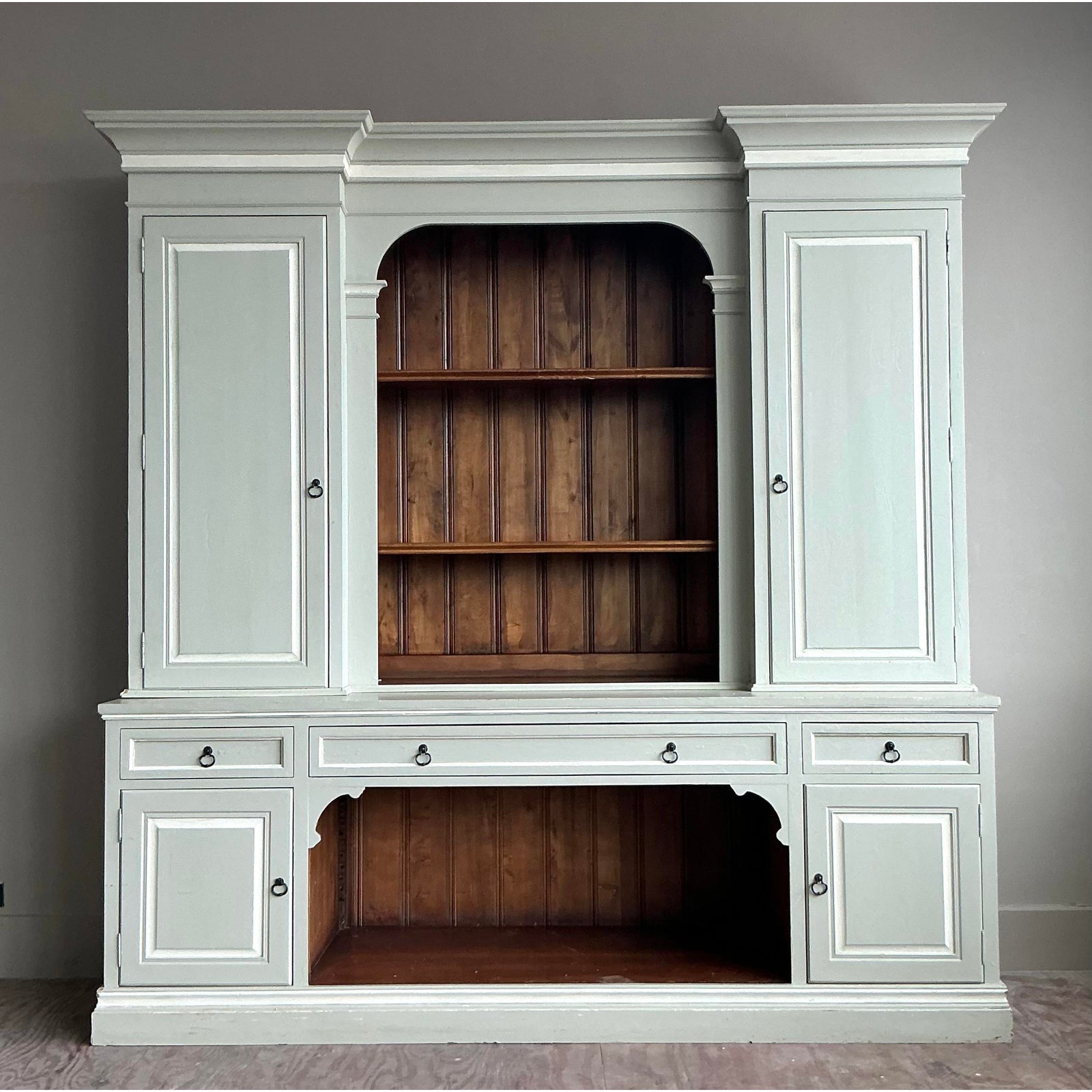 Vintage Regency Painted China Cabinet - Top view