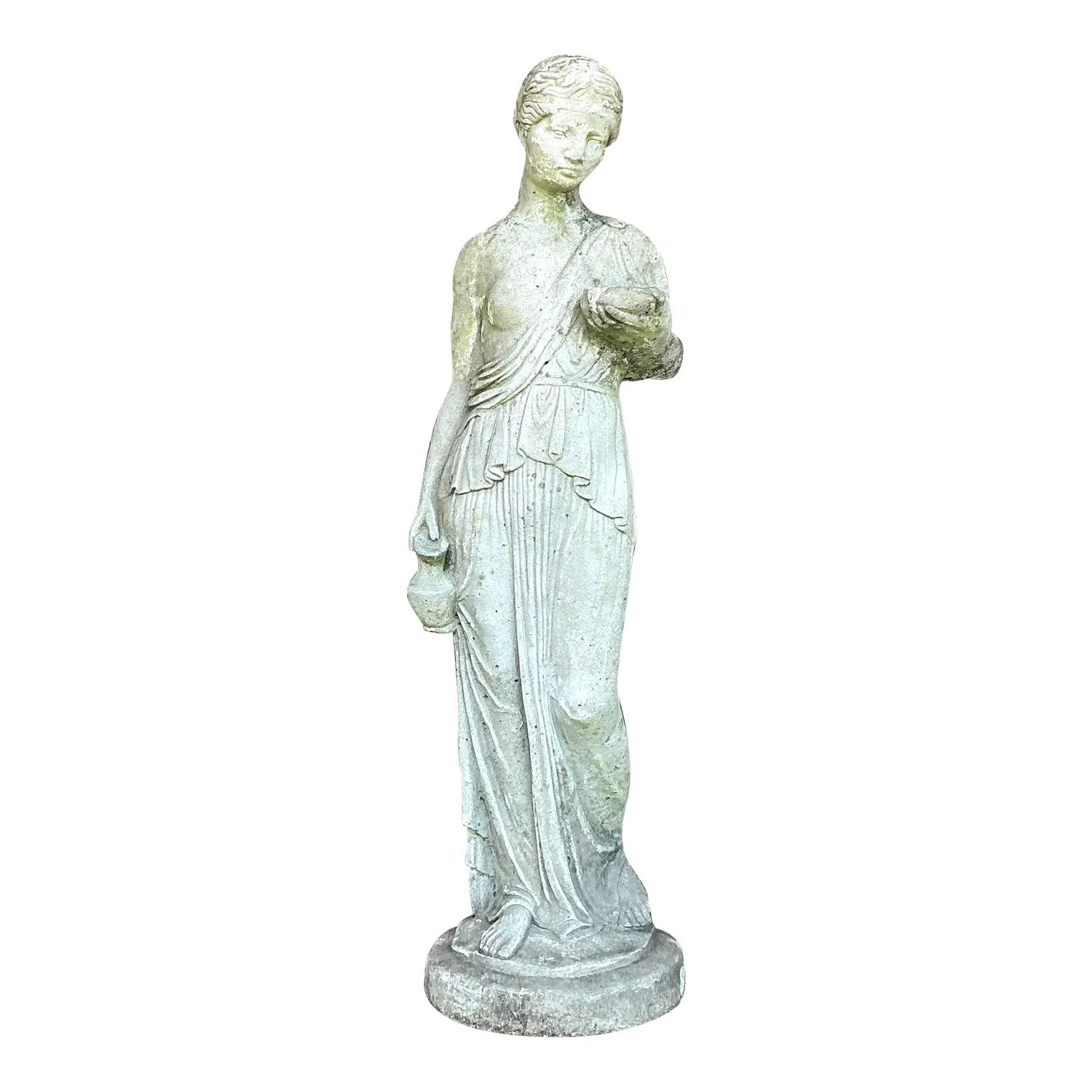 Vintage Regency Patinated Cast Cement Water Carrier