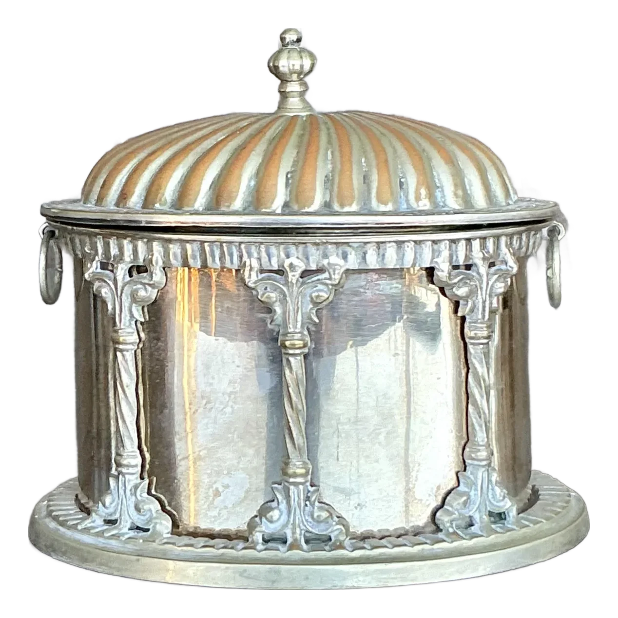 Vintage Regency Plated Biscuit Box - Detail view