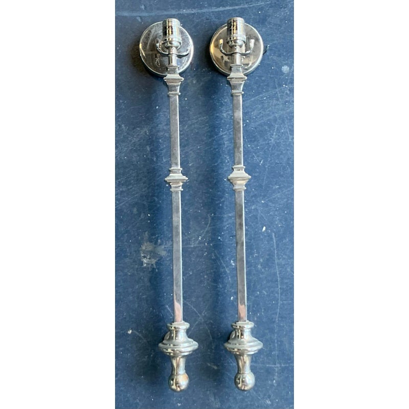 Vintage Regency Polished Chrome Wall Sconce - A Pair - Top view
