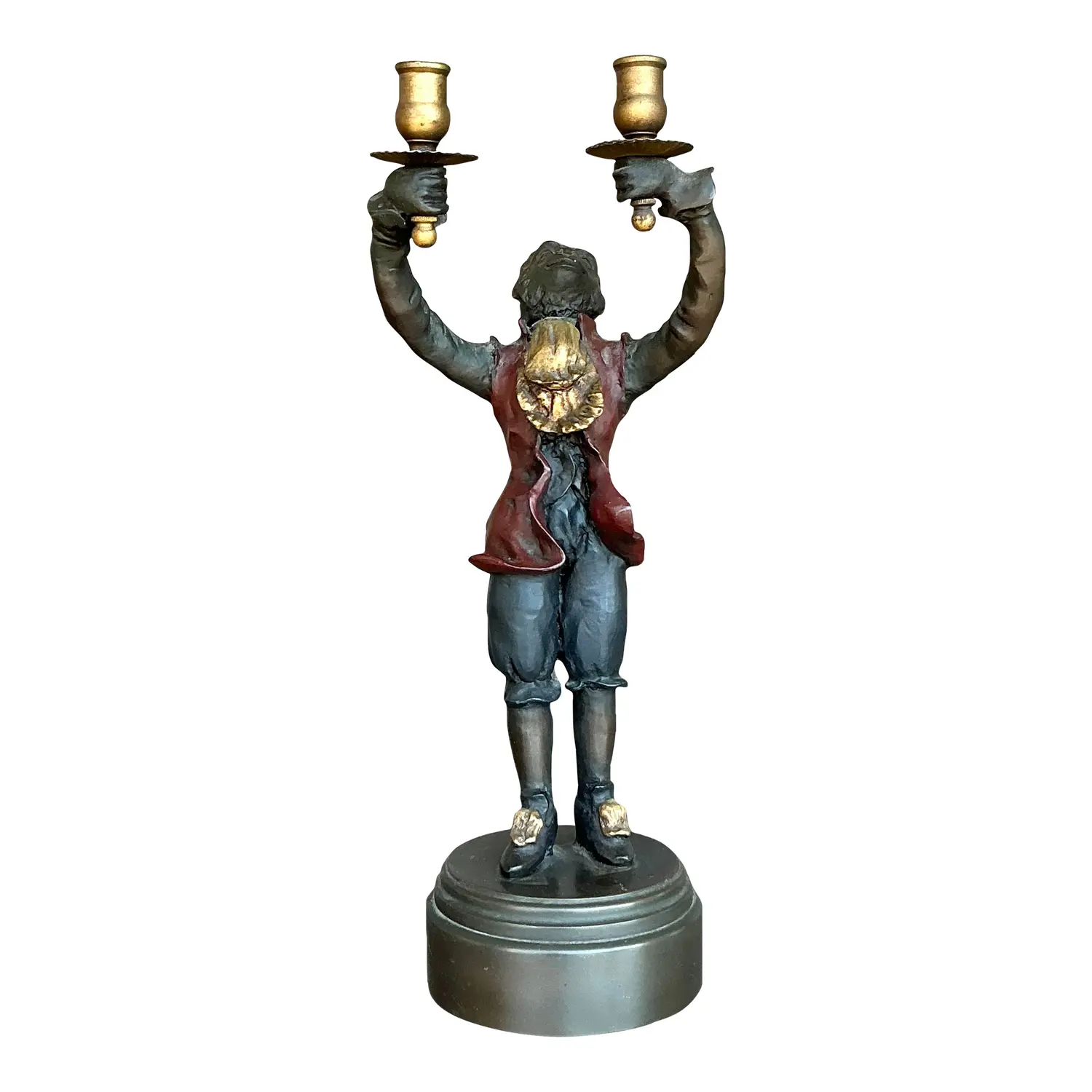 Vintage Regency Polychrome Monkey Candlestick