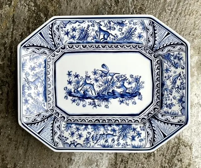Vintage Regency Portuguese Hand Painted Platter - Back view