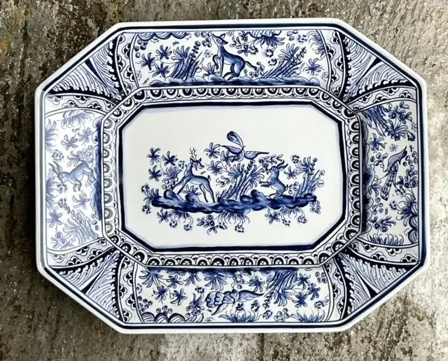 Vintage Regency Portuguese Hand Painted Platter - Top view