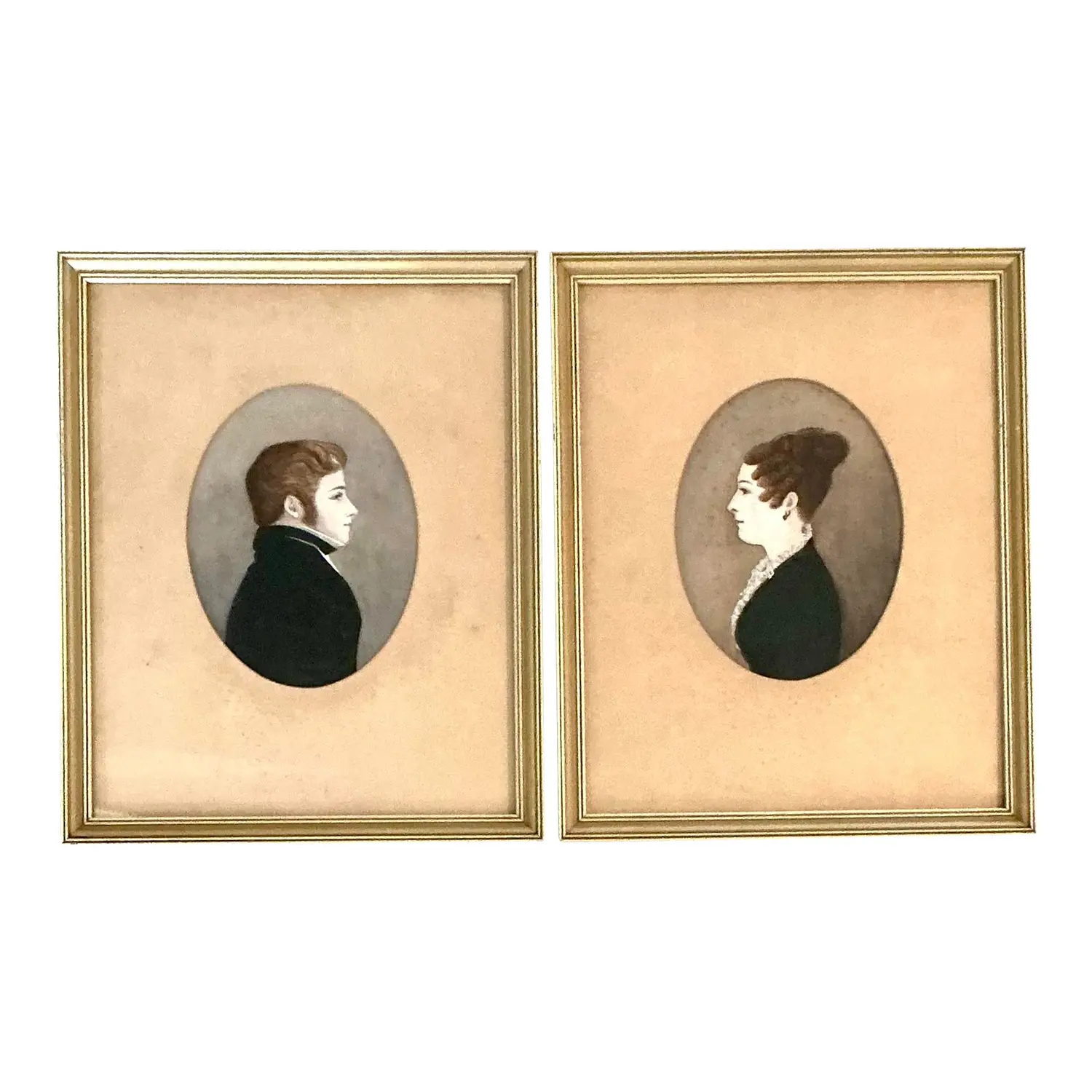 Vintage Regency Profile Portraits on Paper