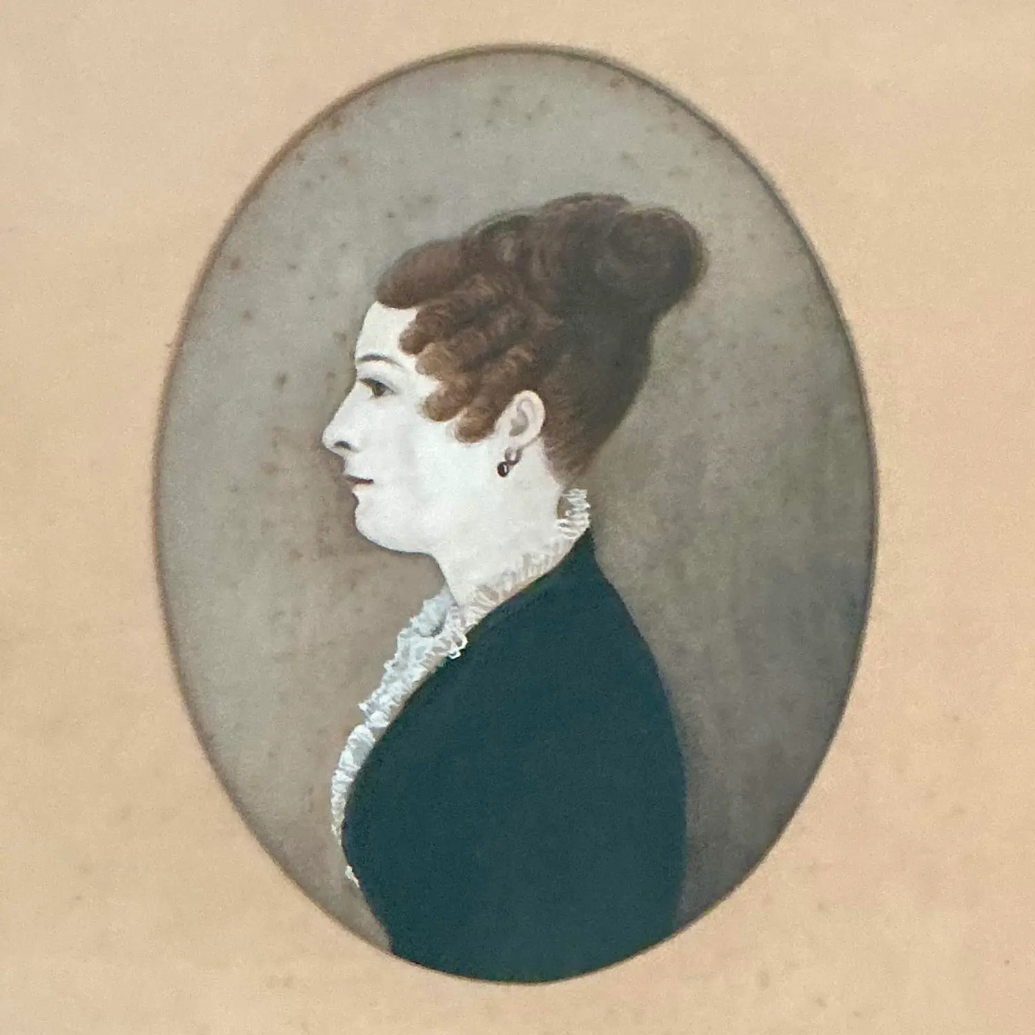 Vintage Regency Profile Portraits on Paper - Side view