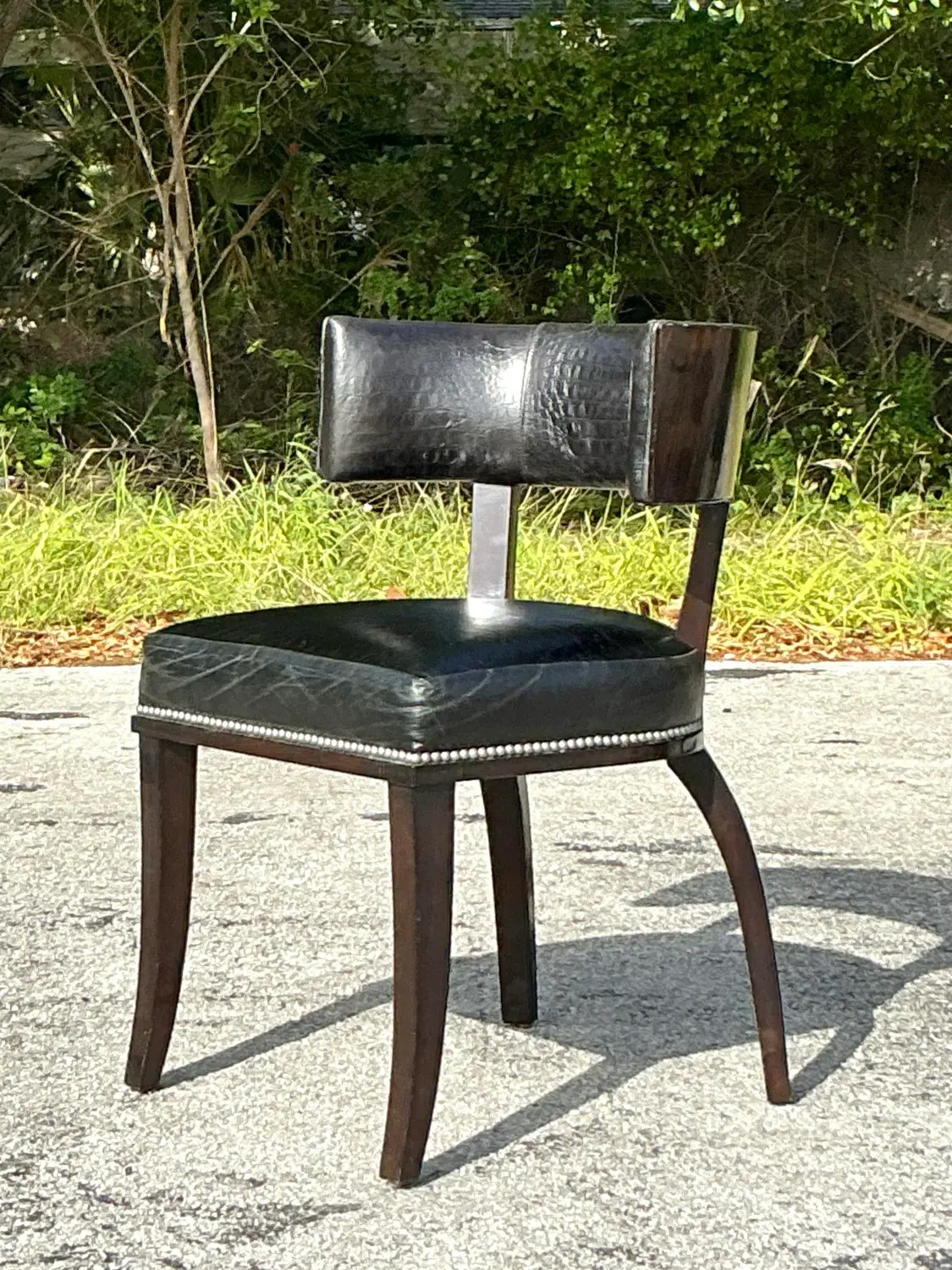 Vintage Regency Ralph Lauren “Clivedon” Embossed Croc Klismos Chair - Top view