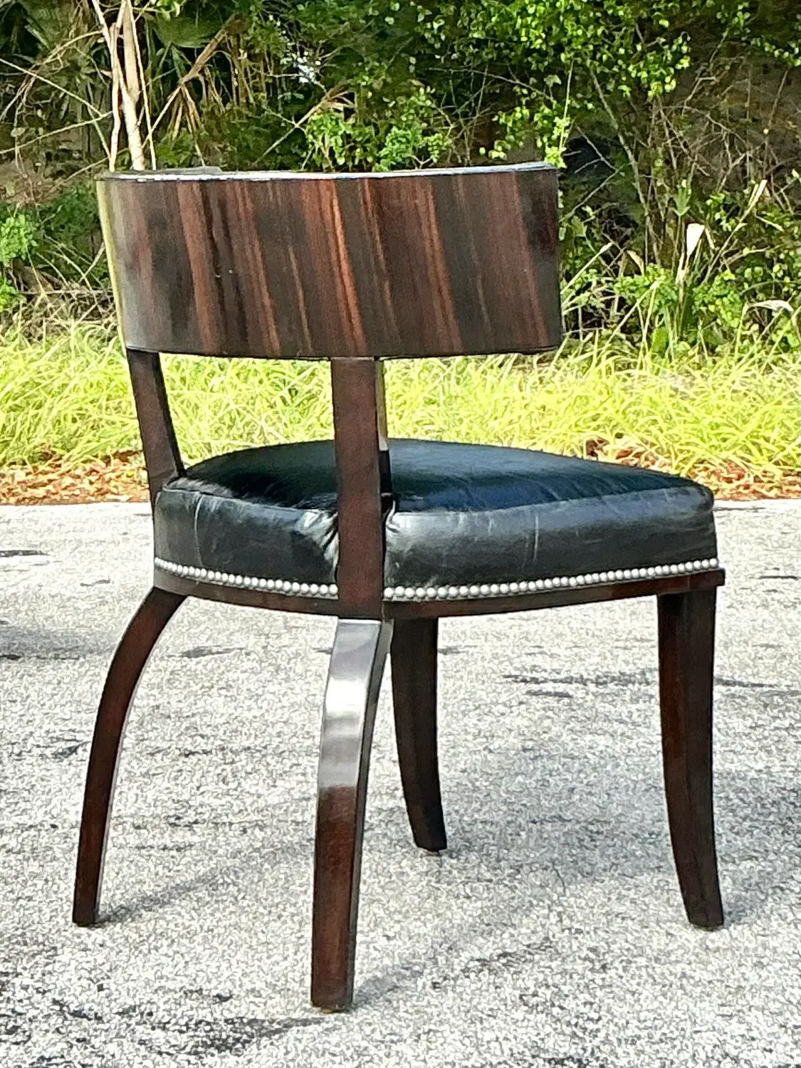 Vintage Regency Ralph Lauren “Clivedon” Embossed Croc Klismos Chair - Side view