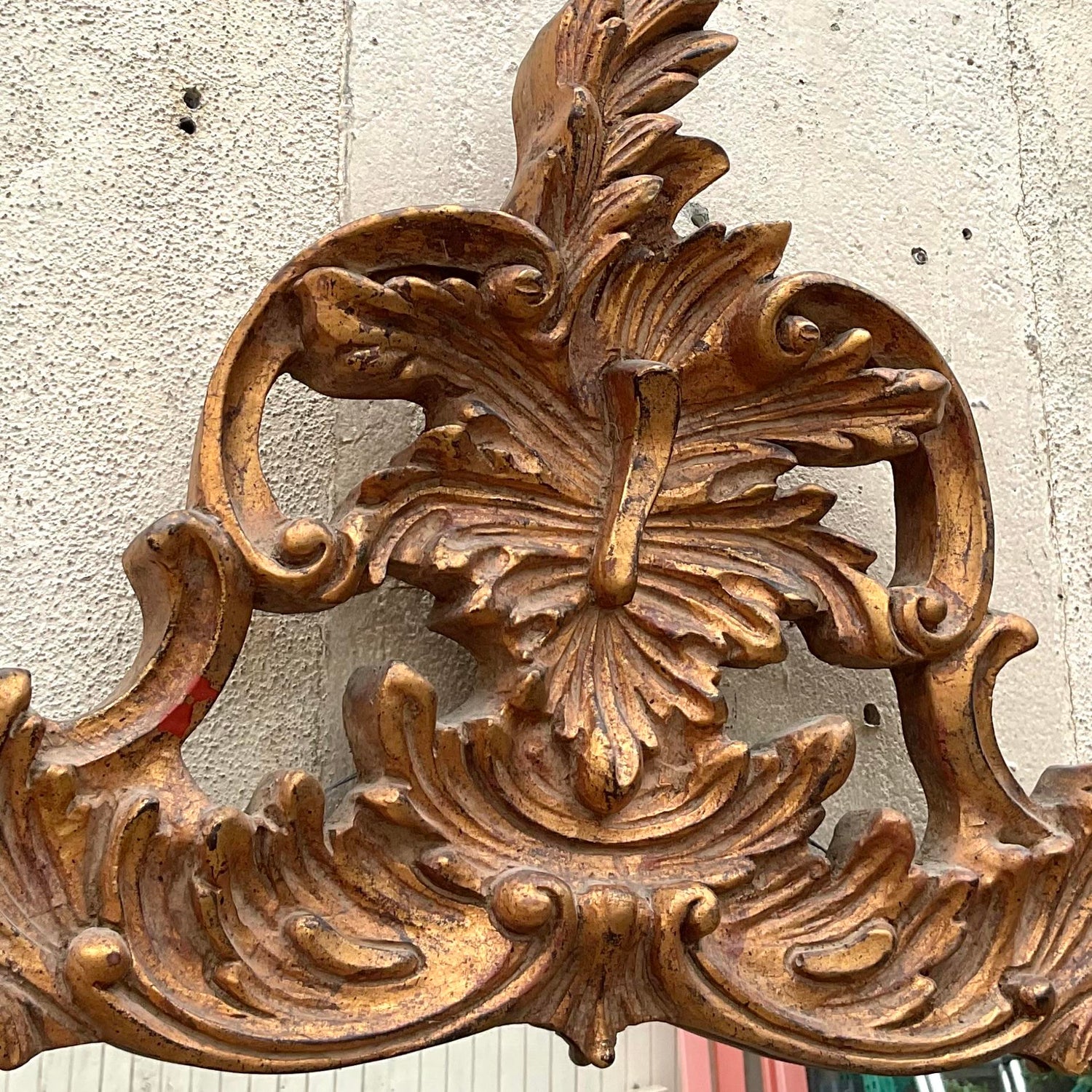 Vintage Regency Rococo Gilt Mirror - Top view