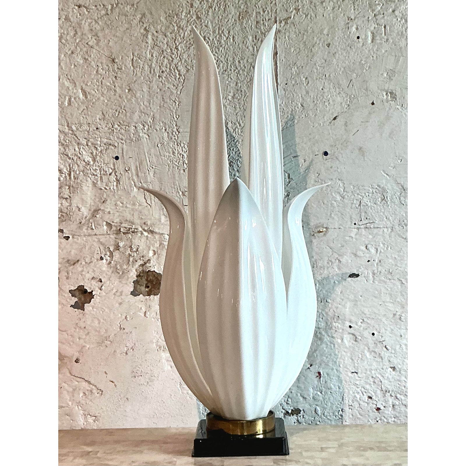Vintage Regency Rougier Flower Lamp - Top view