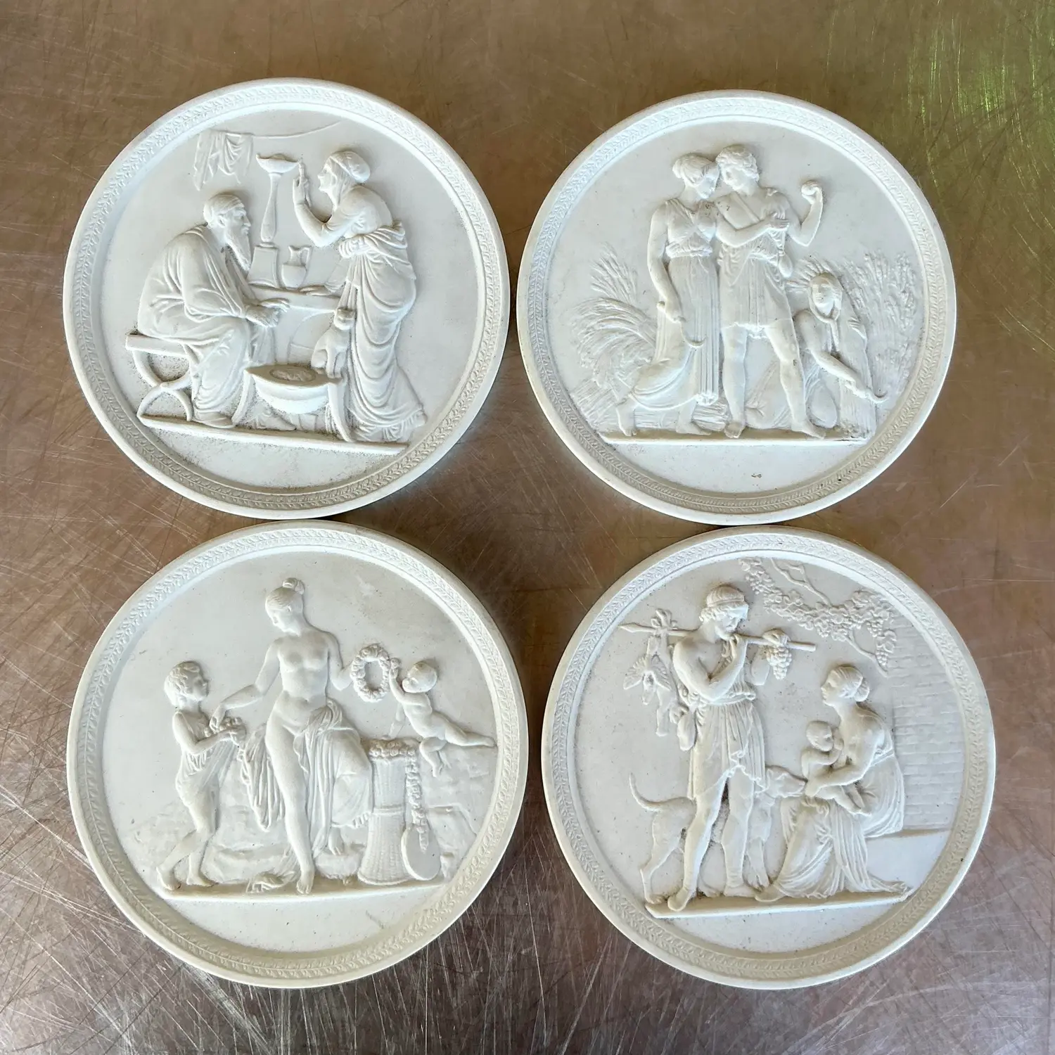 Vintage Regency Royal Copenhagen Bisque Taglio - Set of 4 - Top view