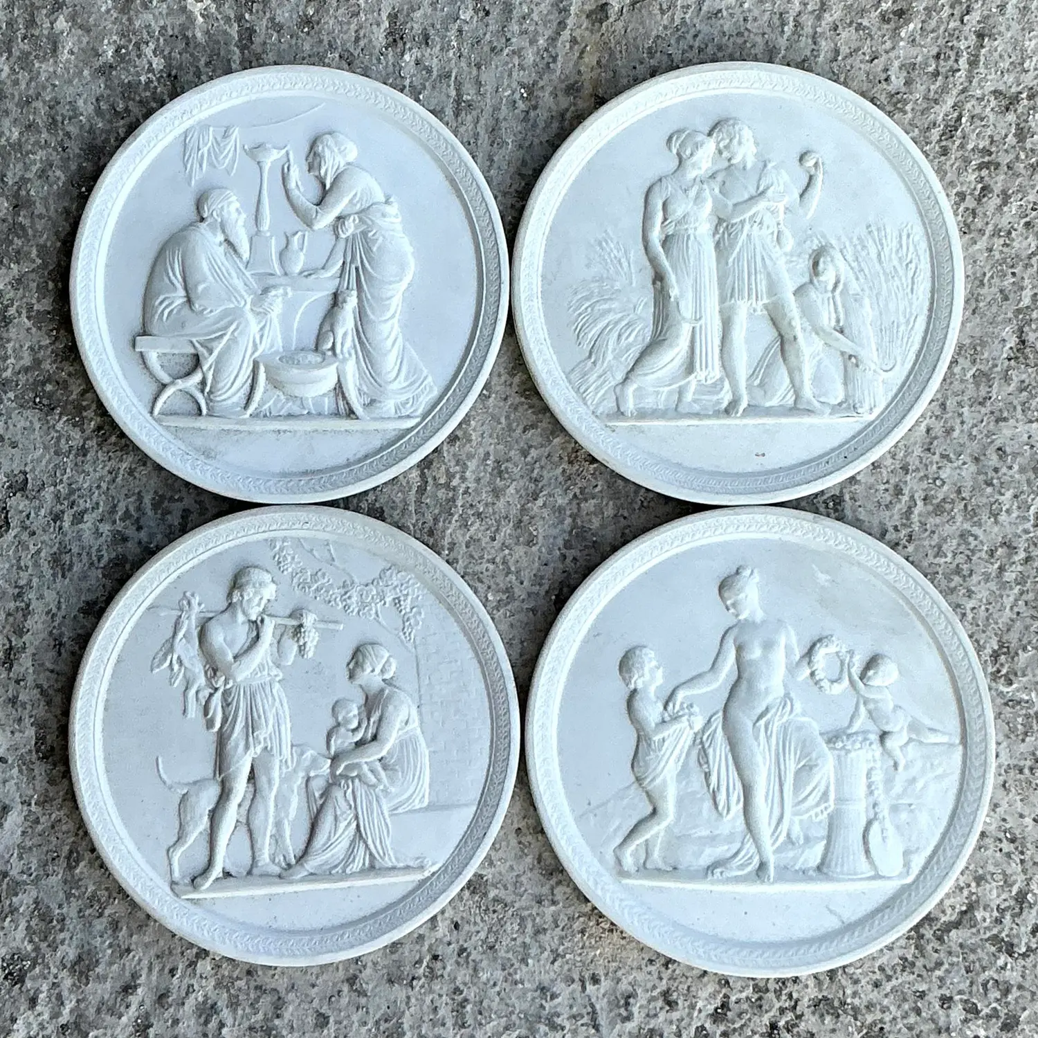 Vintage Regency Royal Copenhagen Bisque Taglio - Set of 4 - Back view