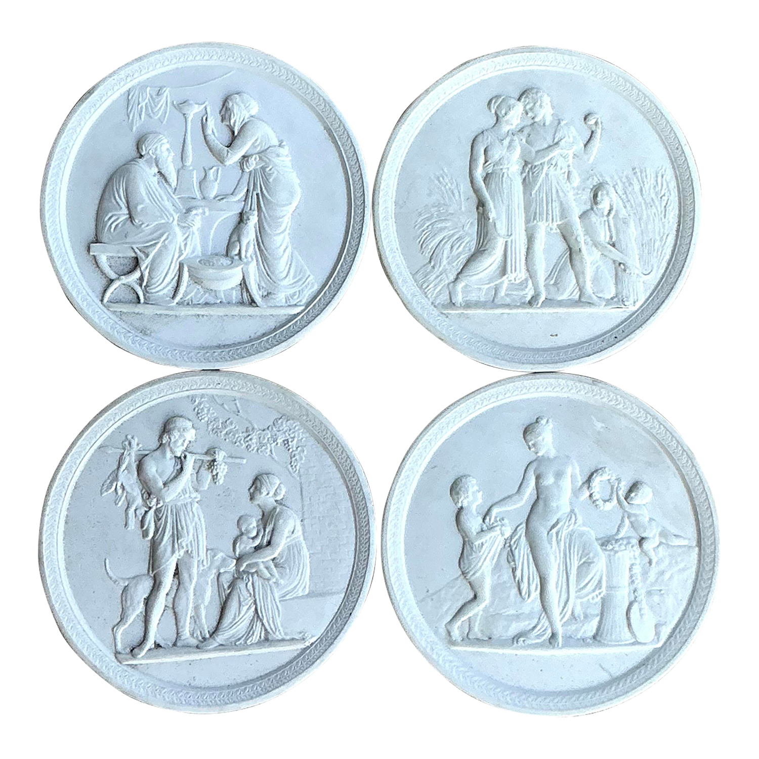 Vintage Regency Royal Copenhagen Bisque Taglio - Set of 4 - Detail view