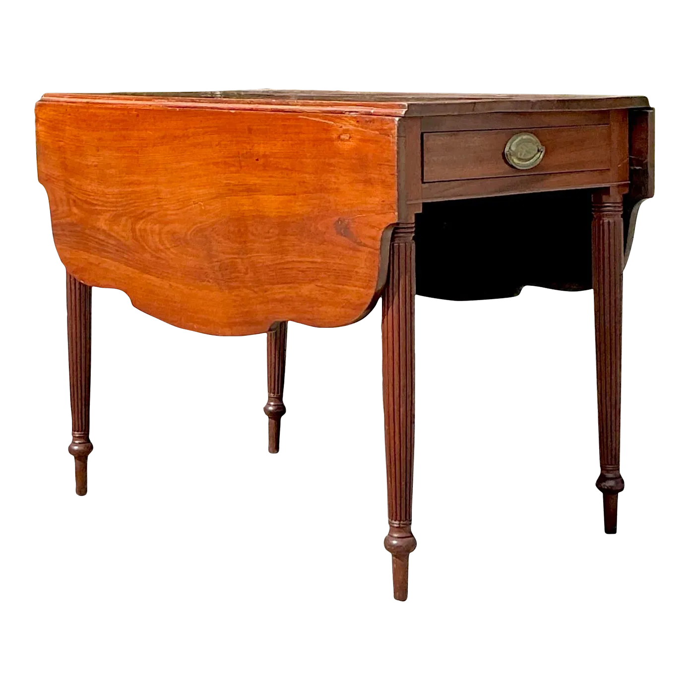 Vintage Regency Scalloped Dropped Leaf Table - Detail view