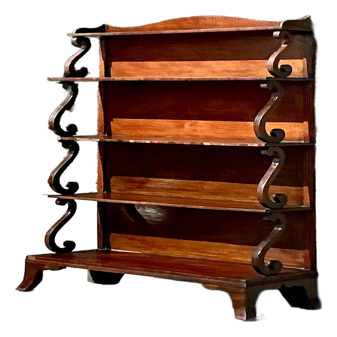 Vintage Regency Scroll Open Etagere - Detail view