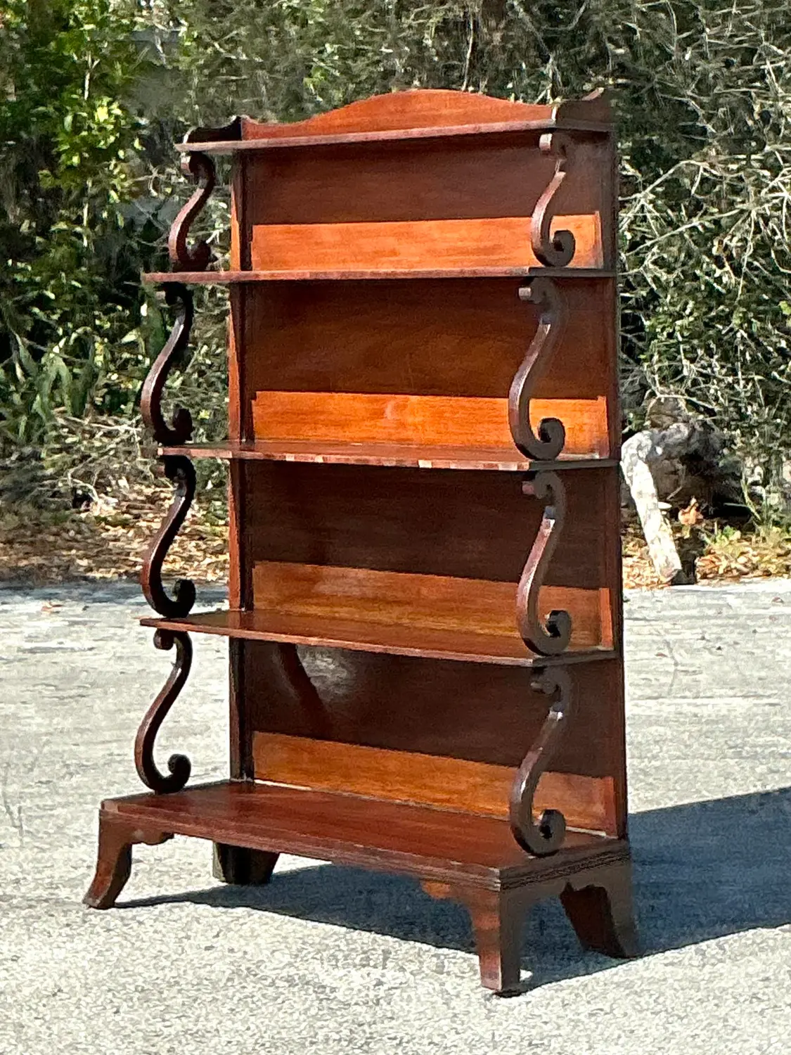Vintage Regency Scroll Open Etagere - Side view