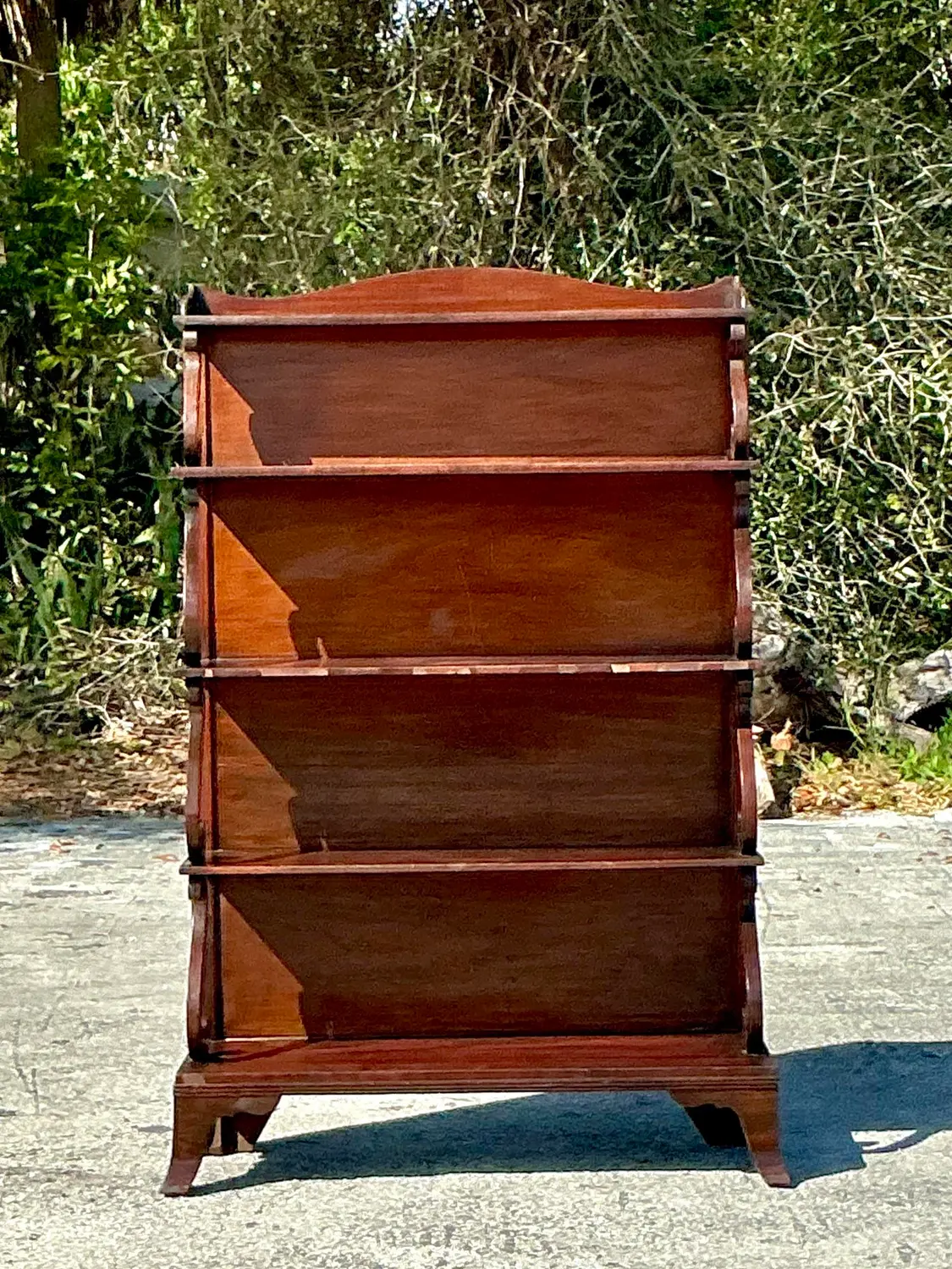 Vintage Regency Scroll Open Etagere - Back view